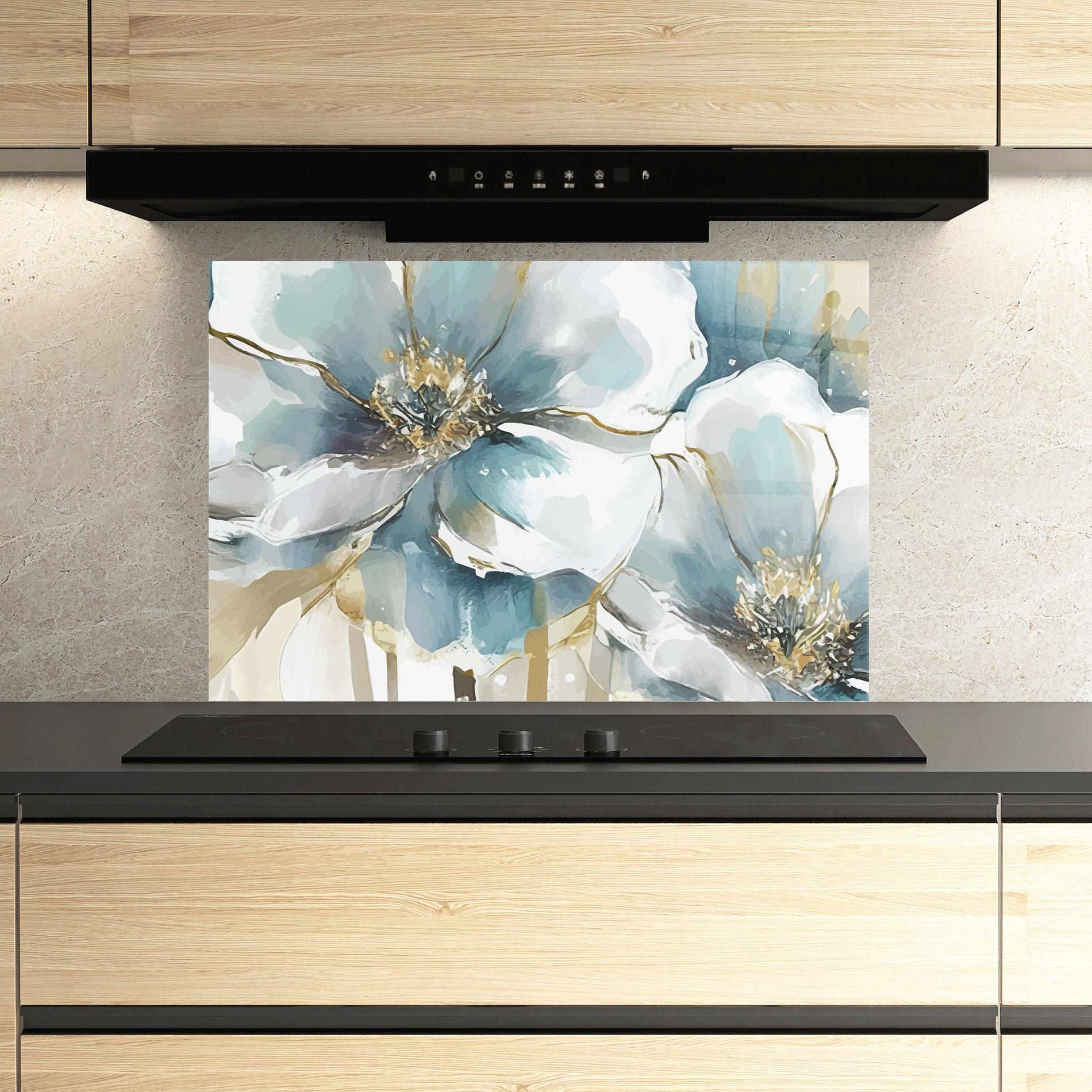 Konyhai üveg hátfal Flower Mix Art mockup 3