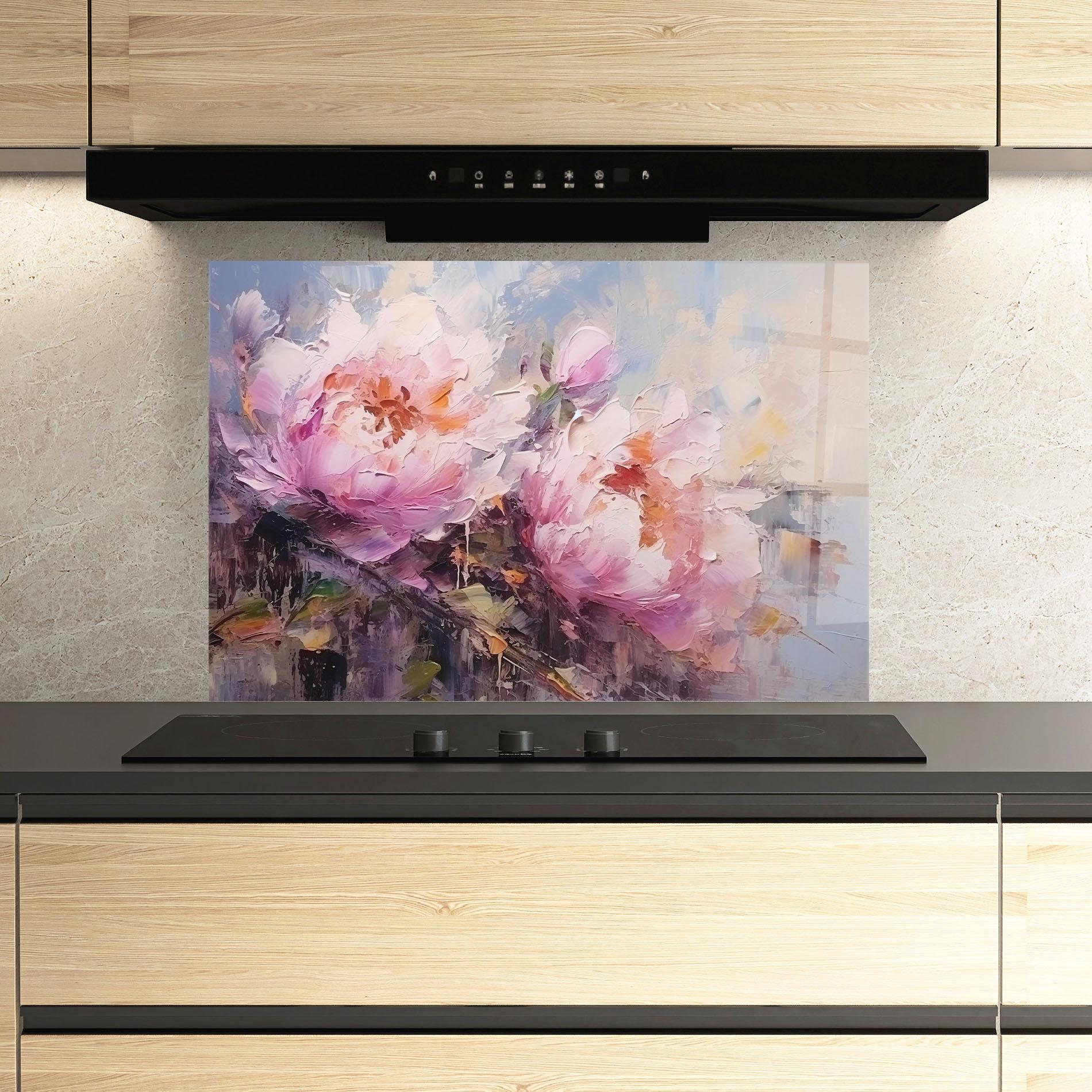 Konyhai üveg hátfal Peony Art mockup 3