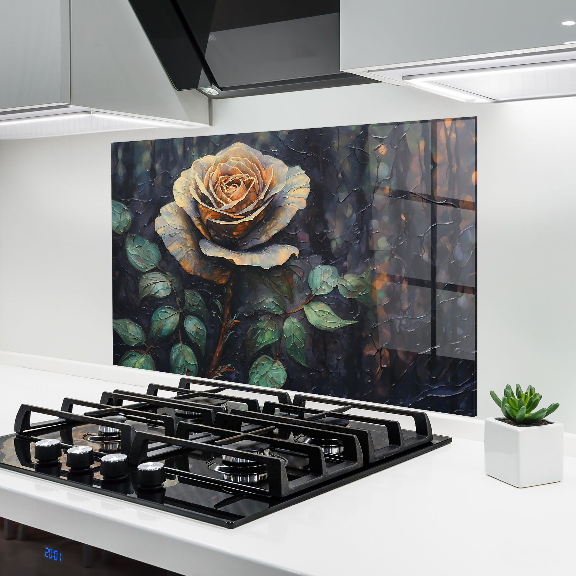 Blue Yellow Rose Art mockup 6