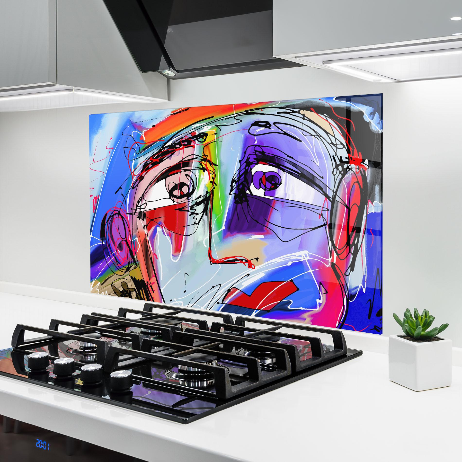 Konyhai üveg hátfal Color Mix Face mockup 6