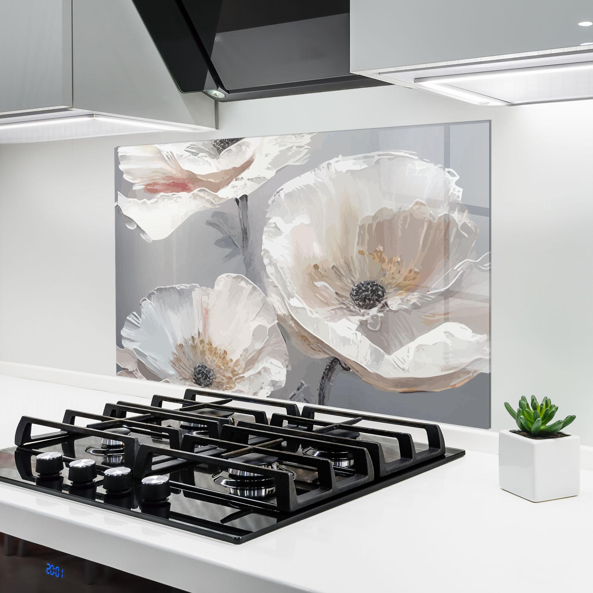 Konyhai üveg hátfal Cream Mix Flower mockup 6