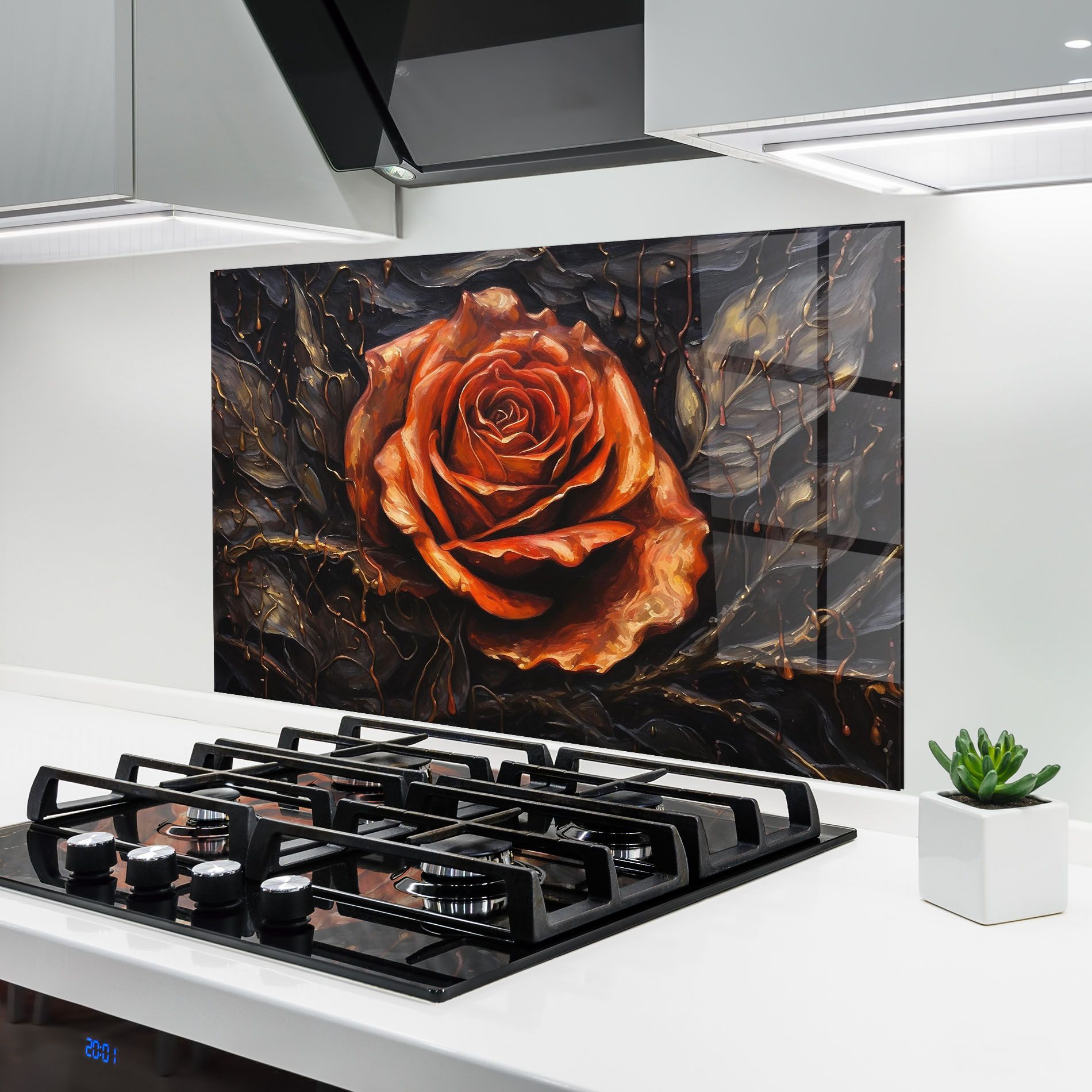 Dark Orange Rose Art mockup 6
