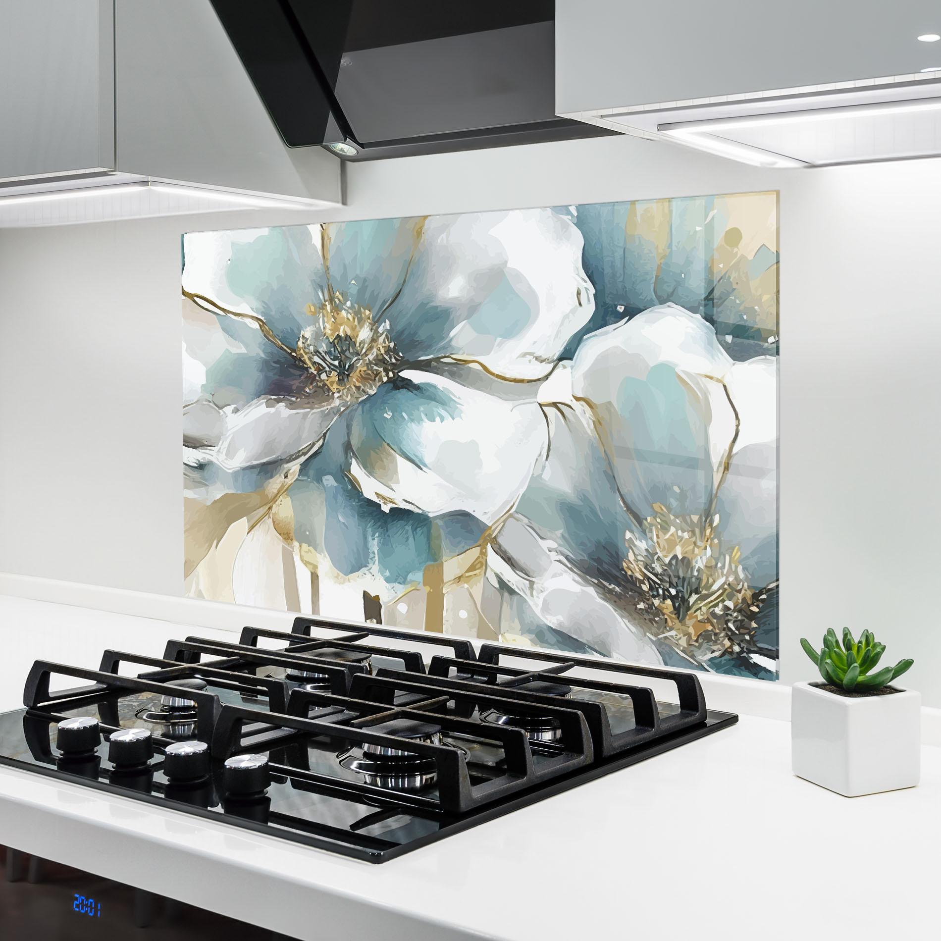 Konyhai üveg hátfal Flower Mix Art mockup 6