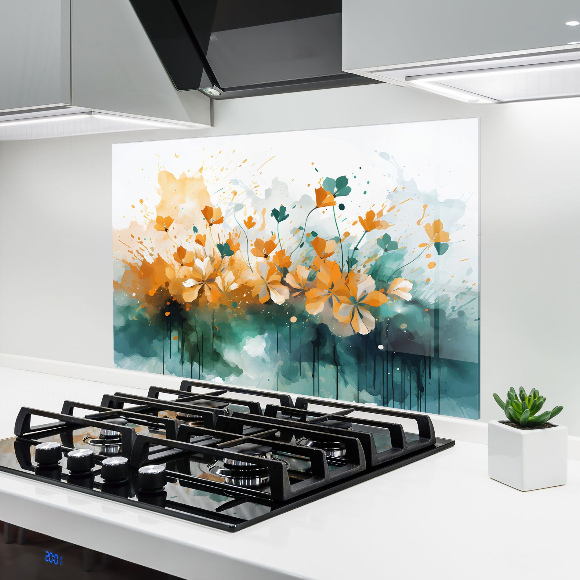 Orange Green Flowers mockup 6