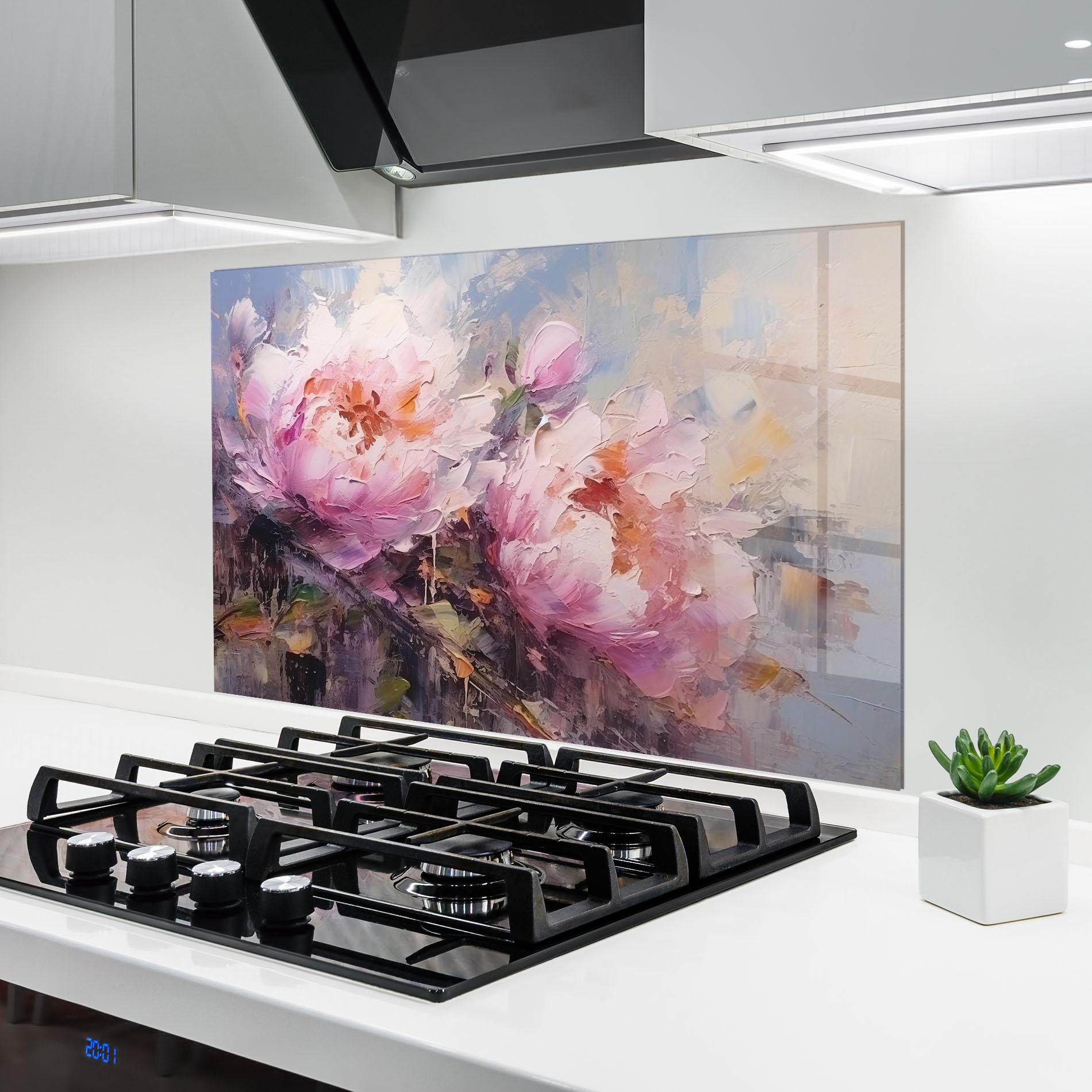 Konyhai üveg hátfal Peony Art mockup 6