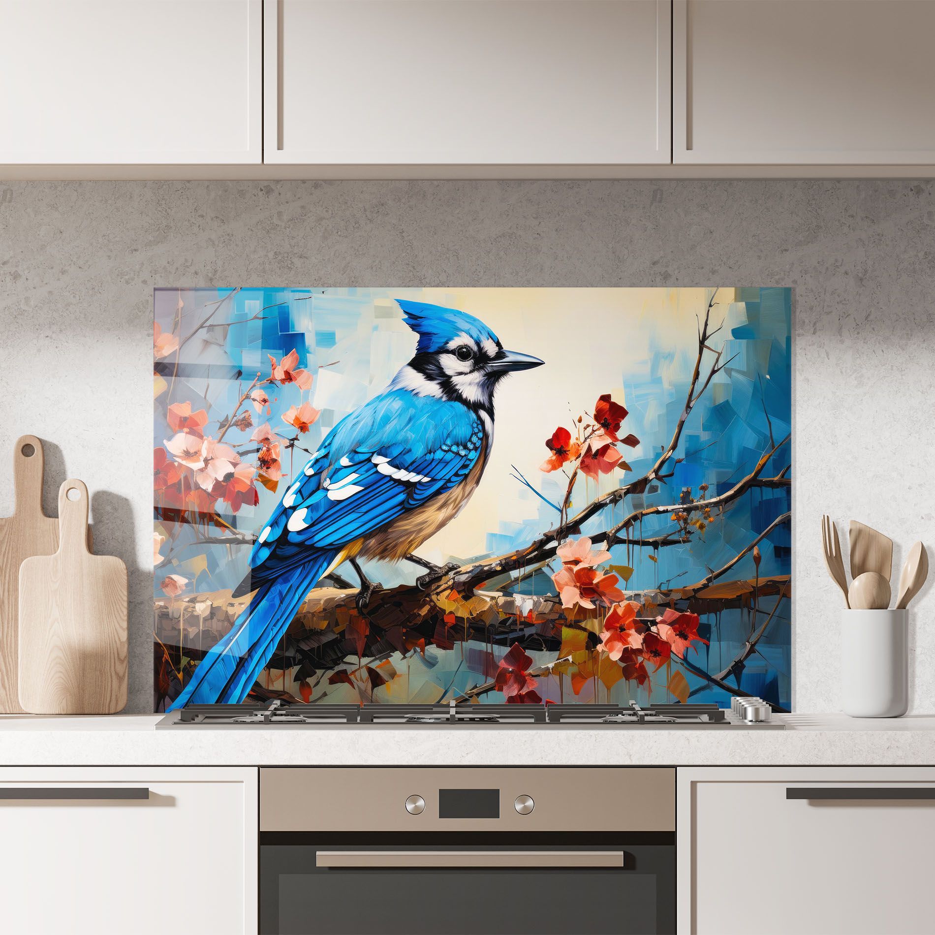 Blue Bird Sitting Art mockup 7