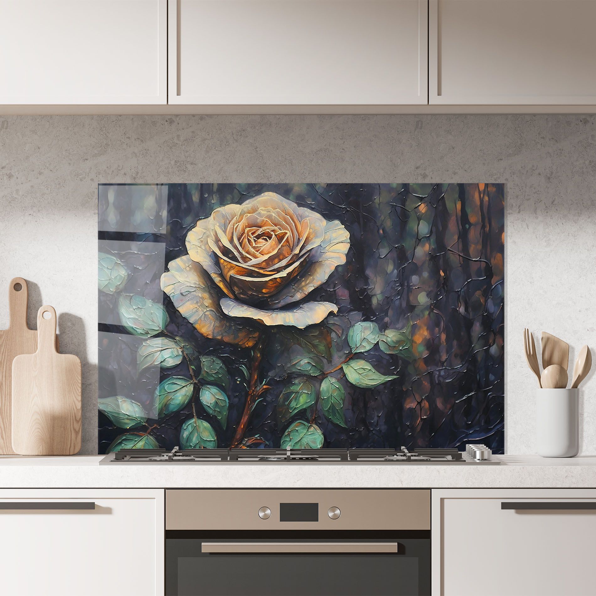 Blue Yellow Rose Art mockup 7