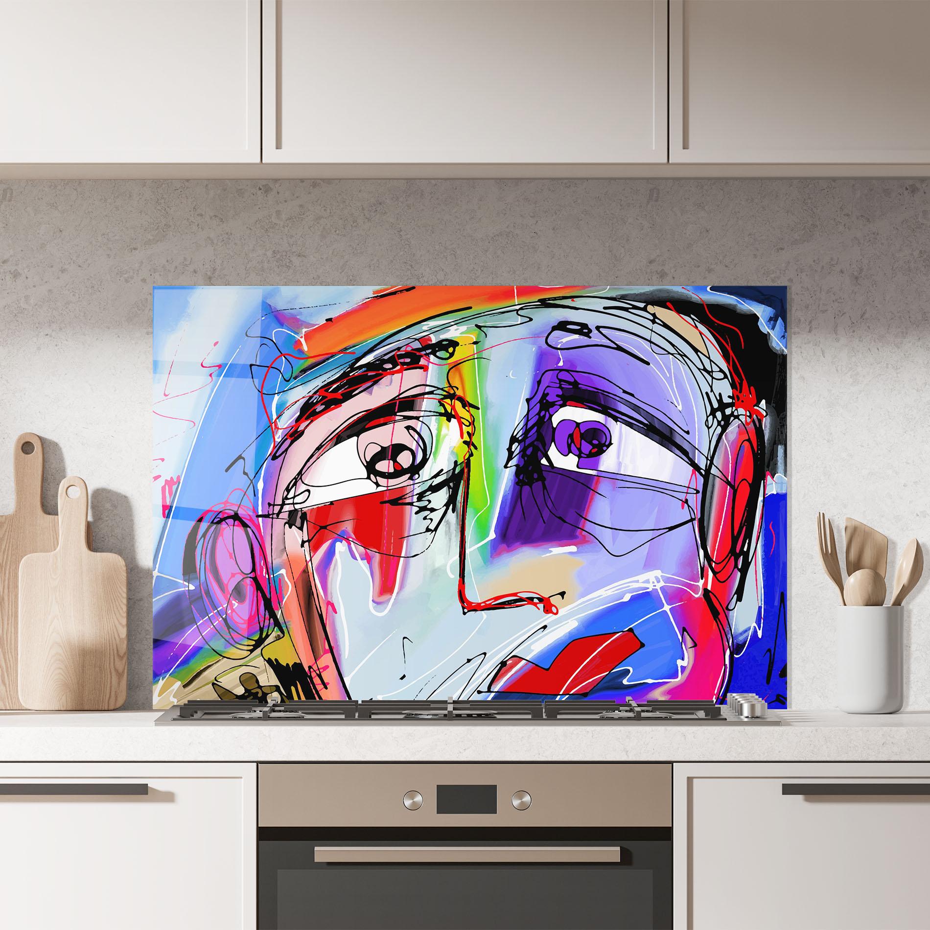 Konyhai üveg hátfal Color Mix Face mockup 7