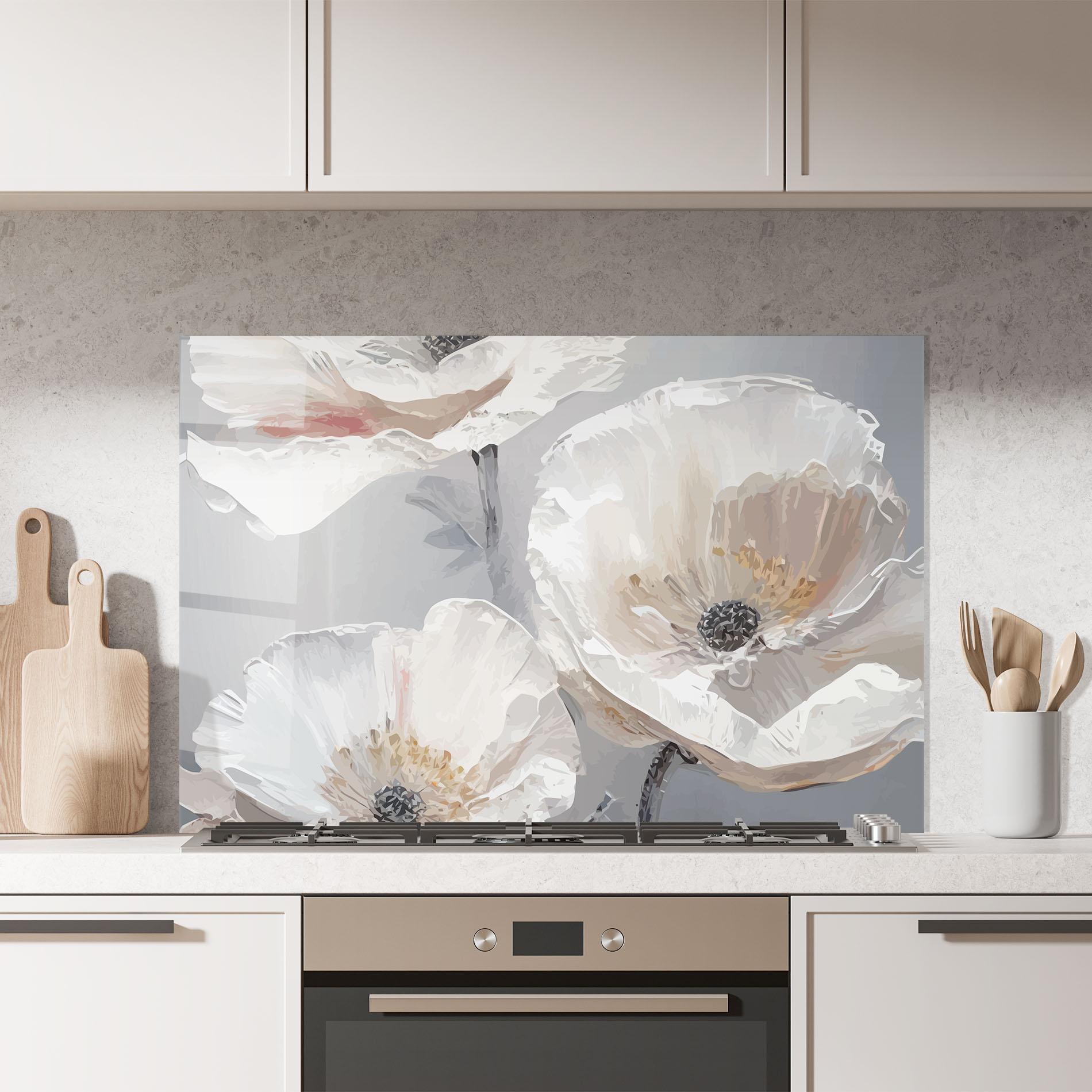 Konyhai üveg hátfal Cream Mix Flower mockup 7