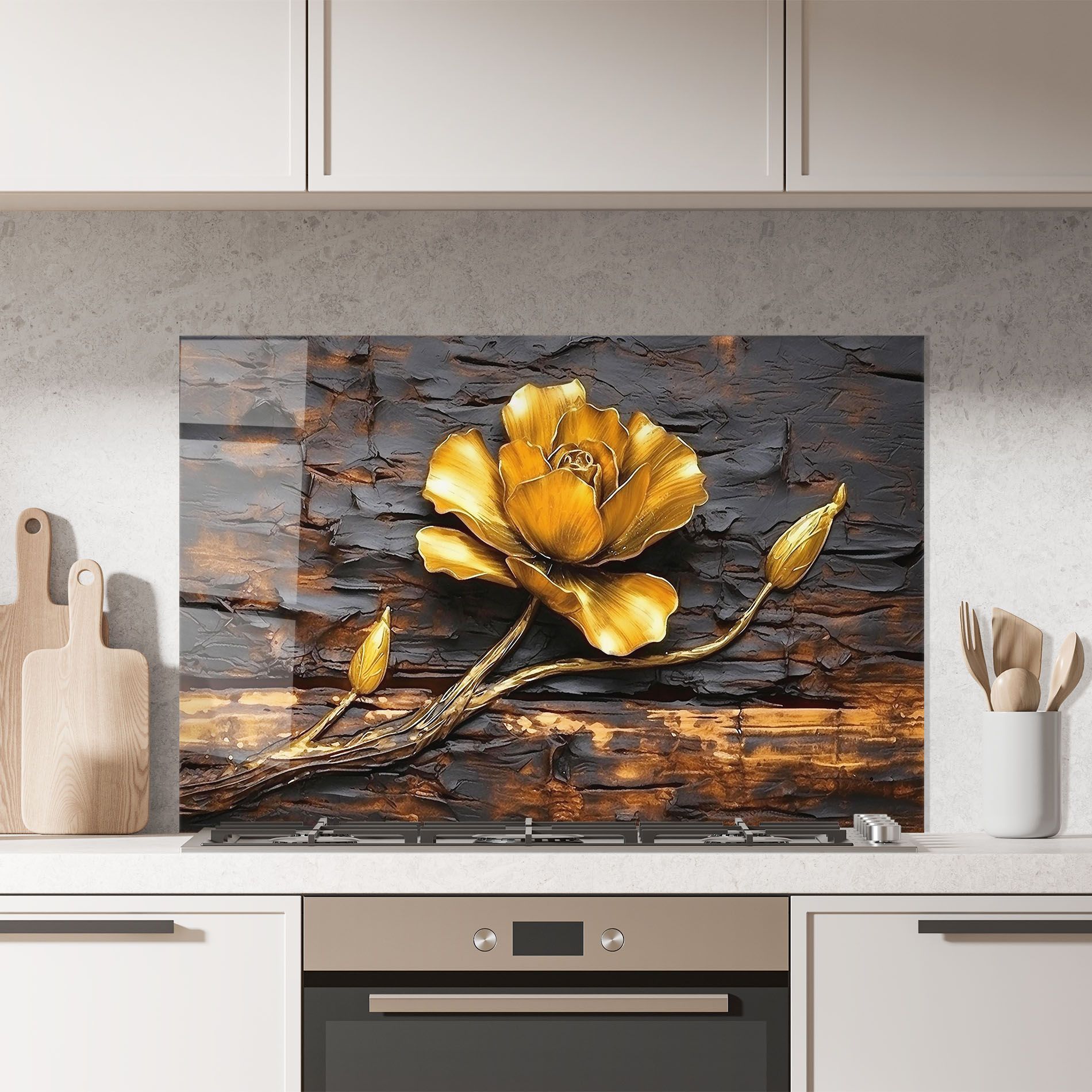Golden Rose On Wood mockup 7