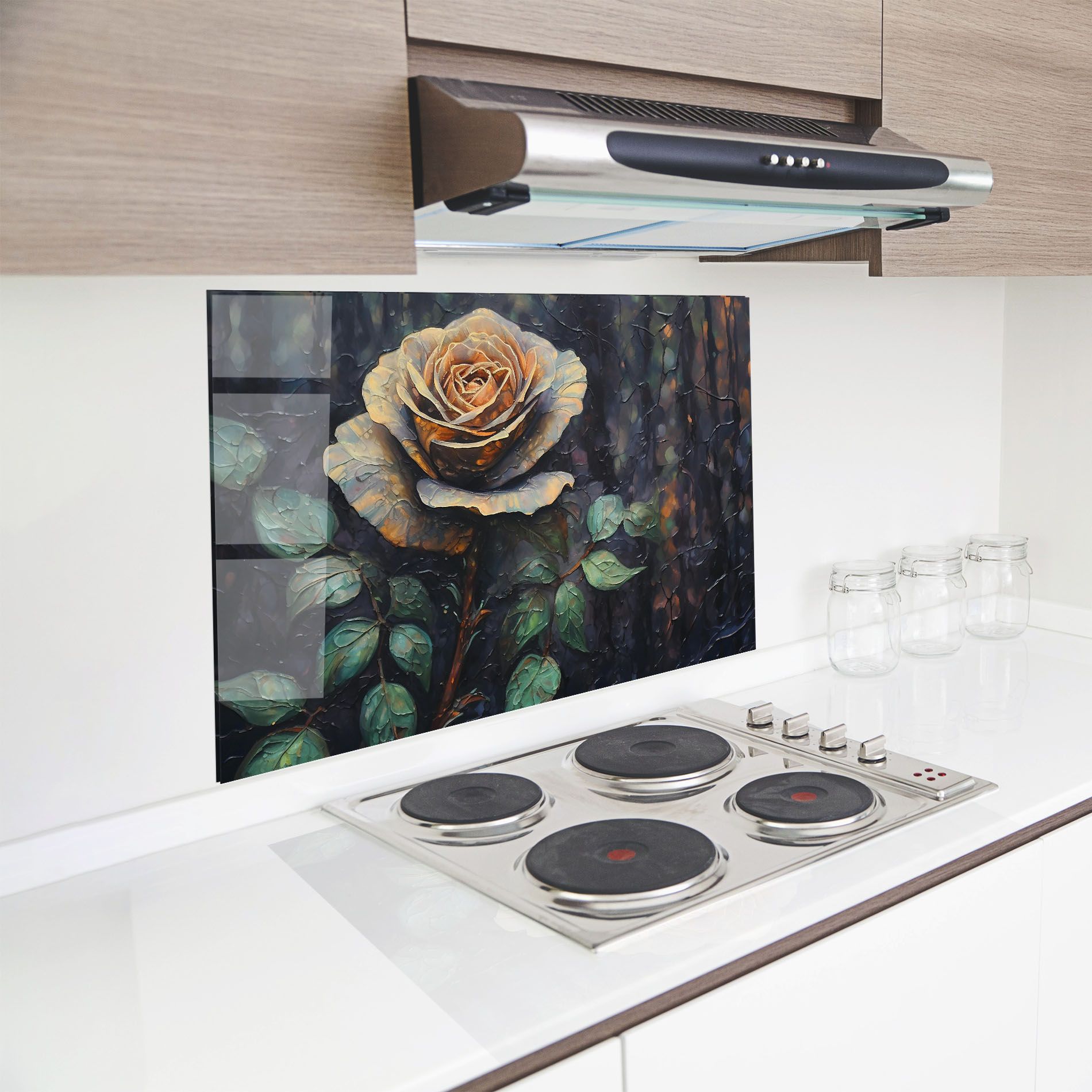 Blue Yellow Rose Art mockup 8