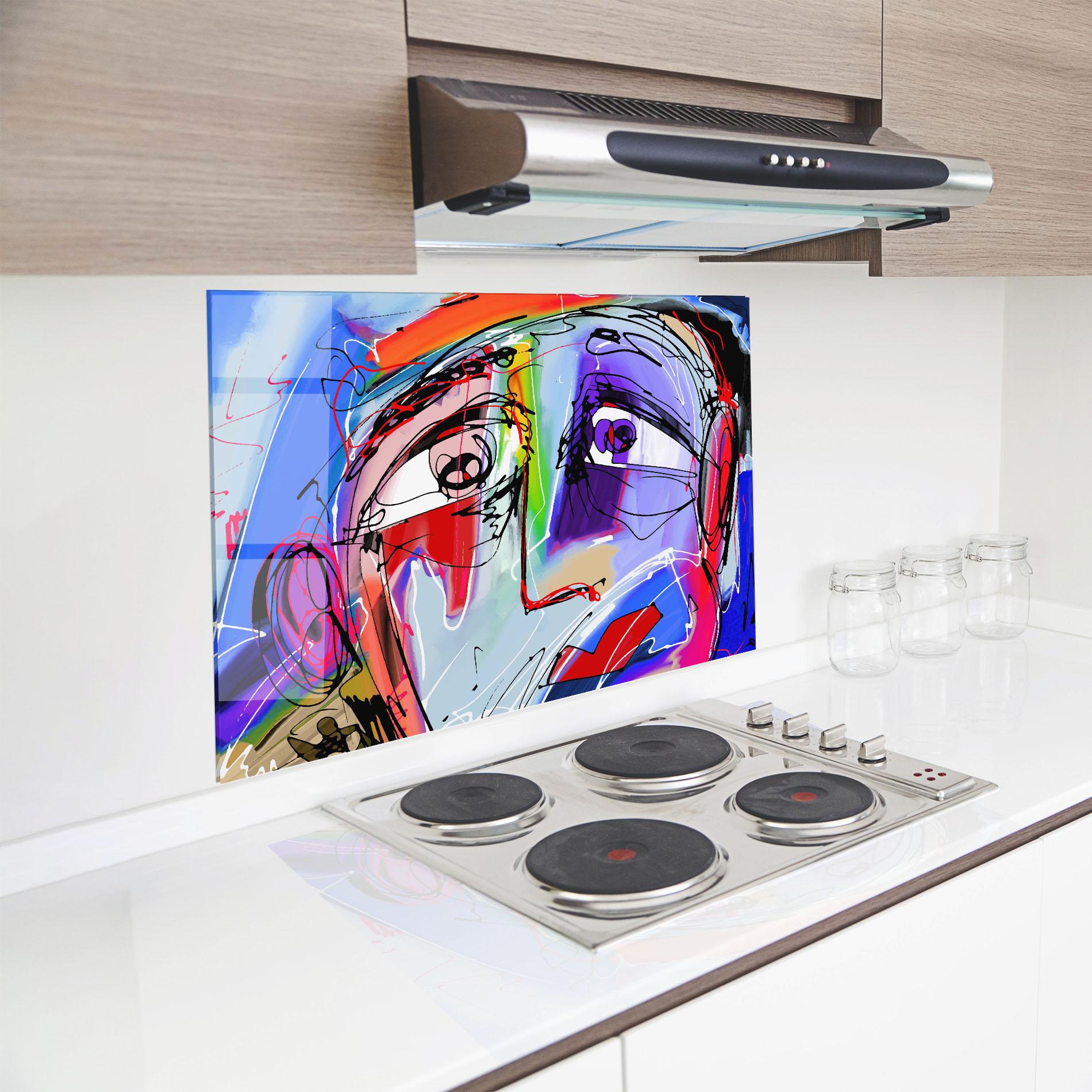 Konyhai üveg hátfal Color Mix Face mockup 8