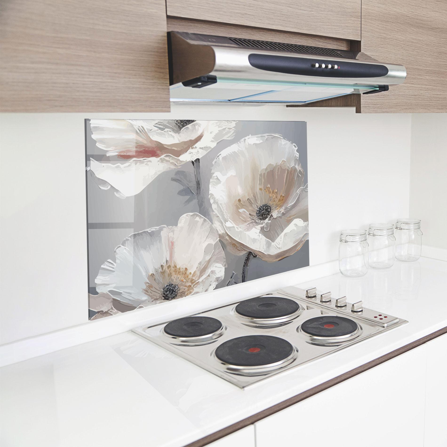 Konyhai üveg hátfal Cream Mix Flower mockup 8