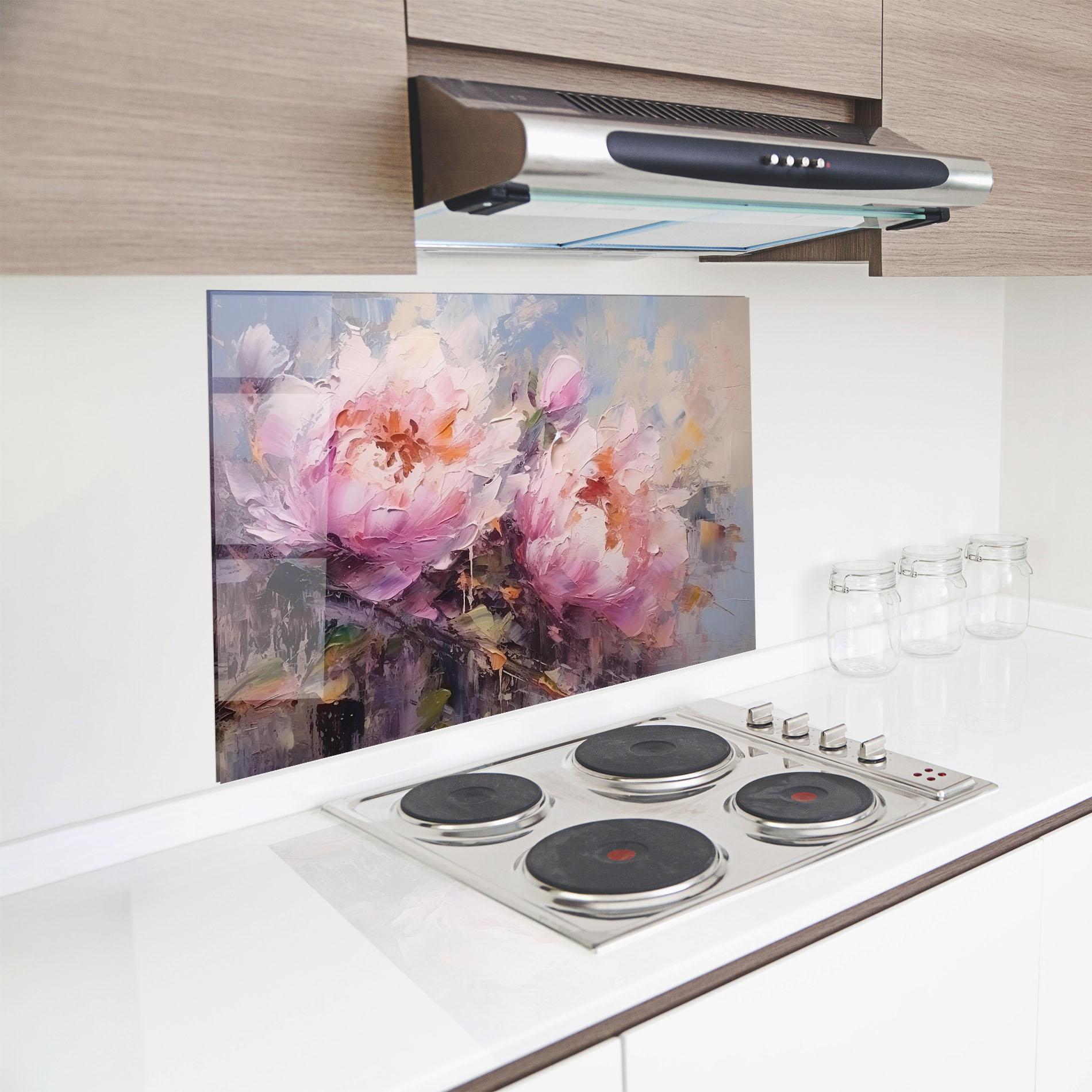 Konyhai üveg hátfal Peony Art mockup 8