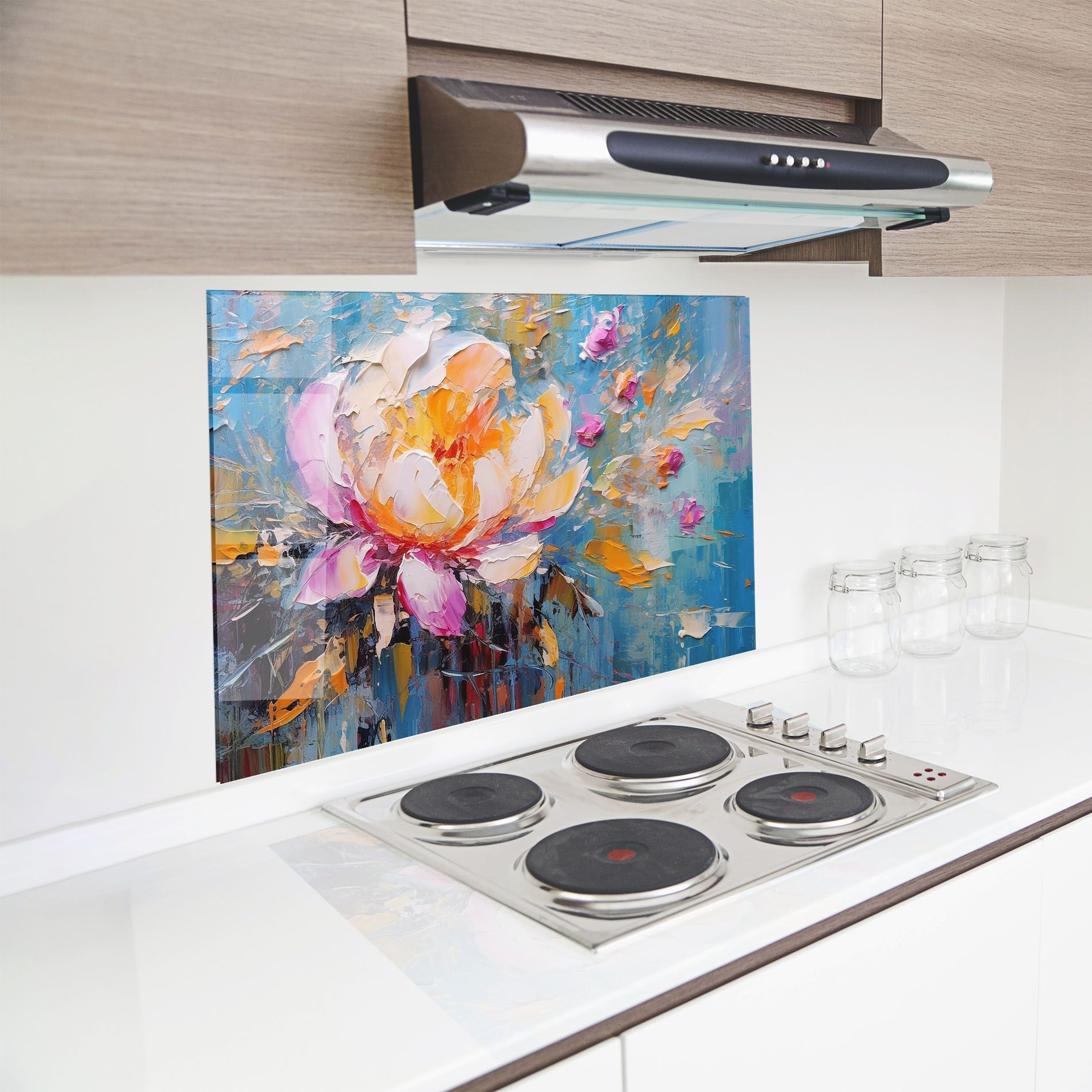 Pink Orange Peony Art mockup 8