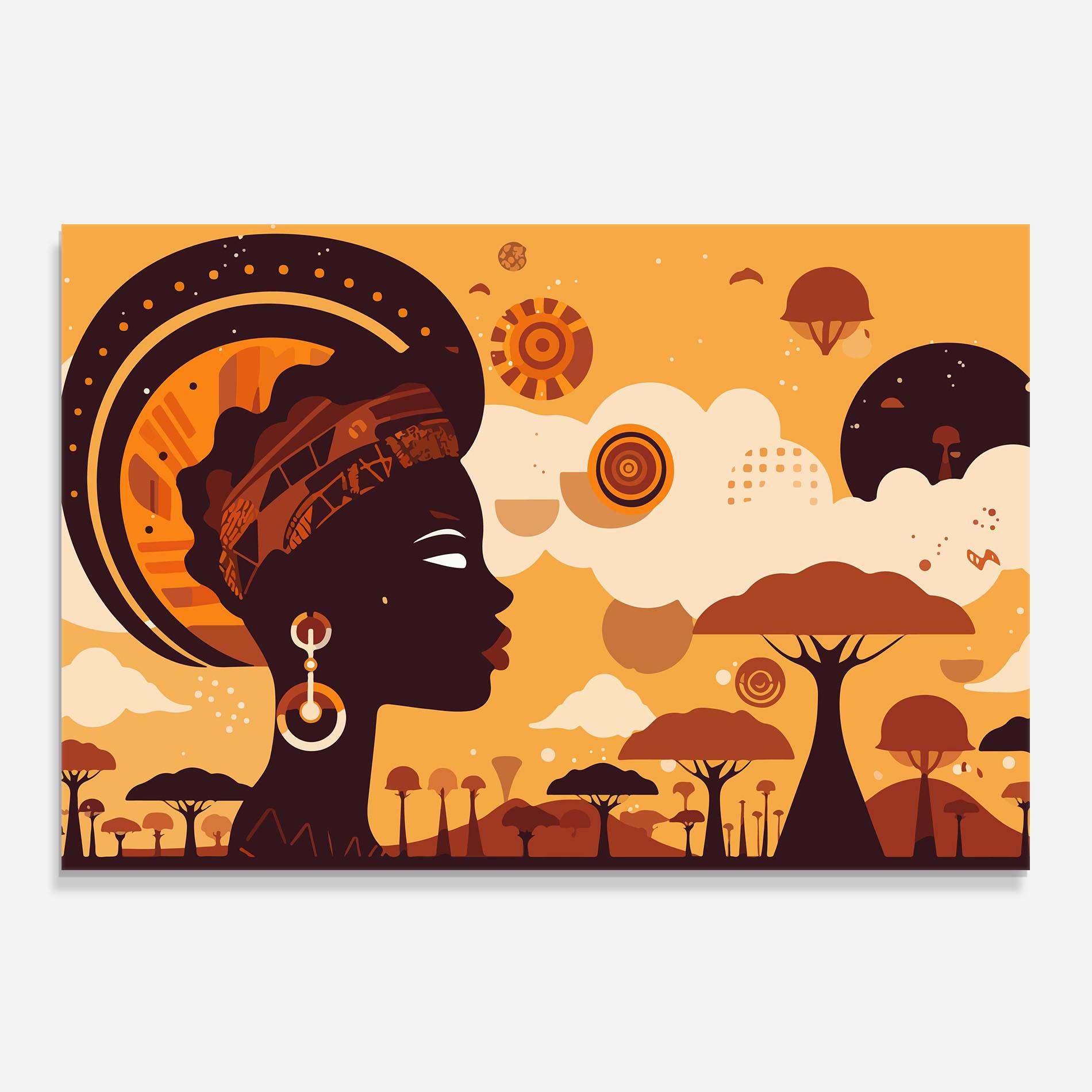 Konyhai üveg hátfal African Art mockup 0