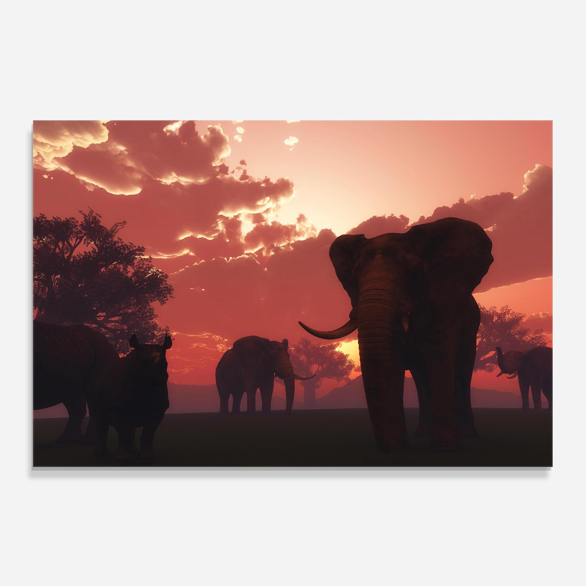 Konyhai üveg hátfal African Elephant View mockup 0