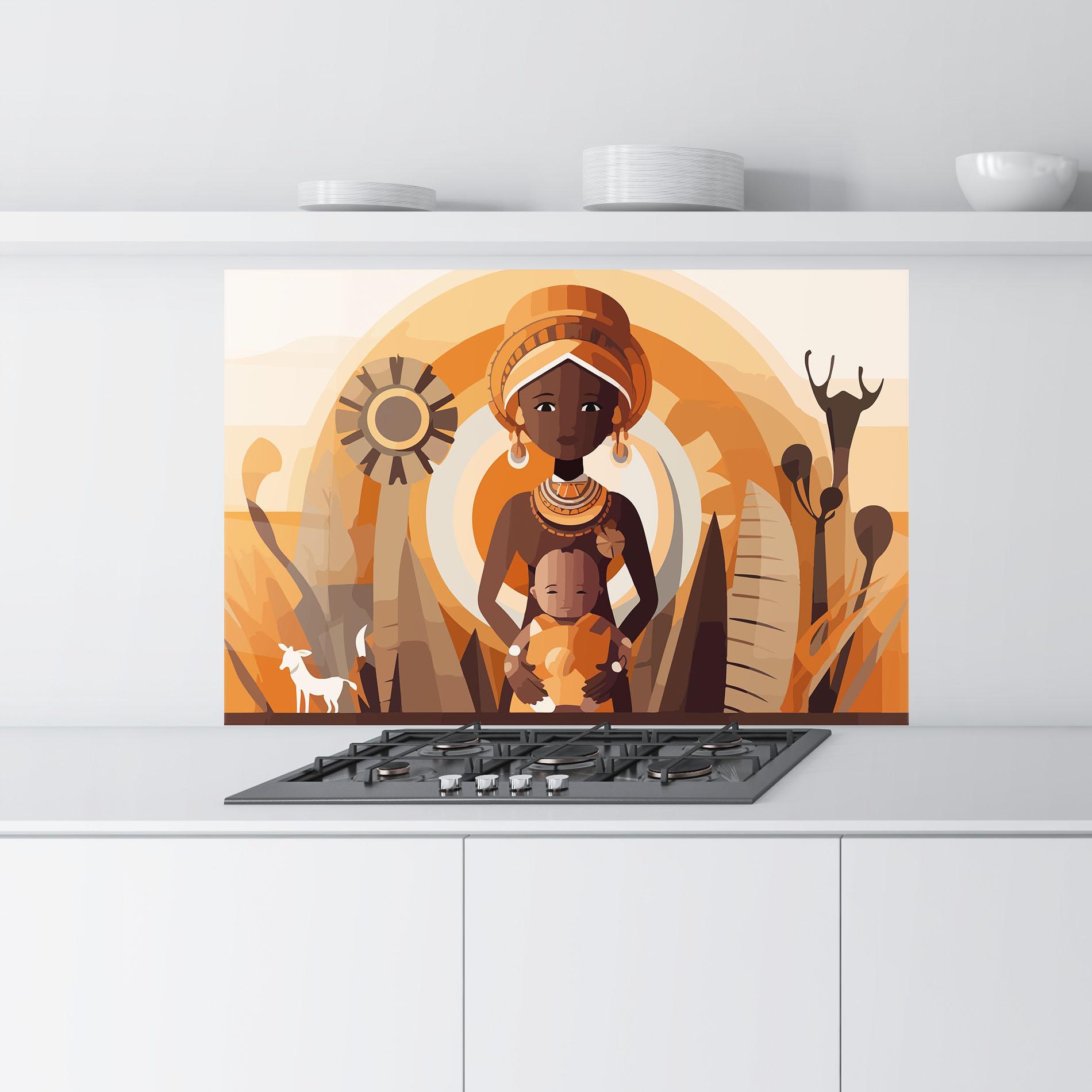 Konyhai üveg hátfal African Baby mockup 9