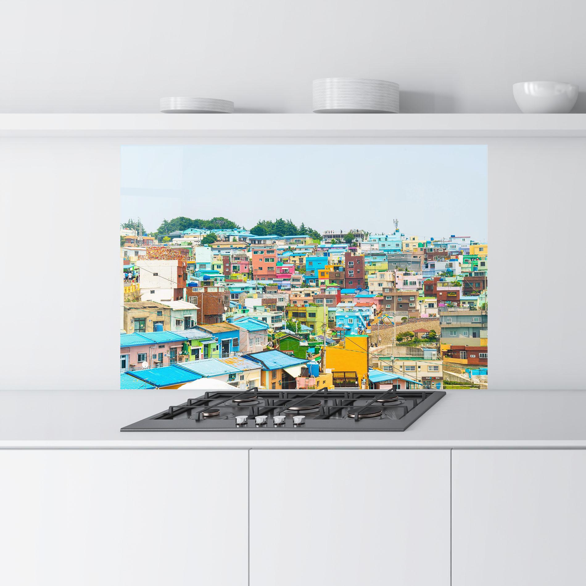 Konyhai üveg hátfal Gamcheon Culture mockup 9