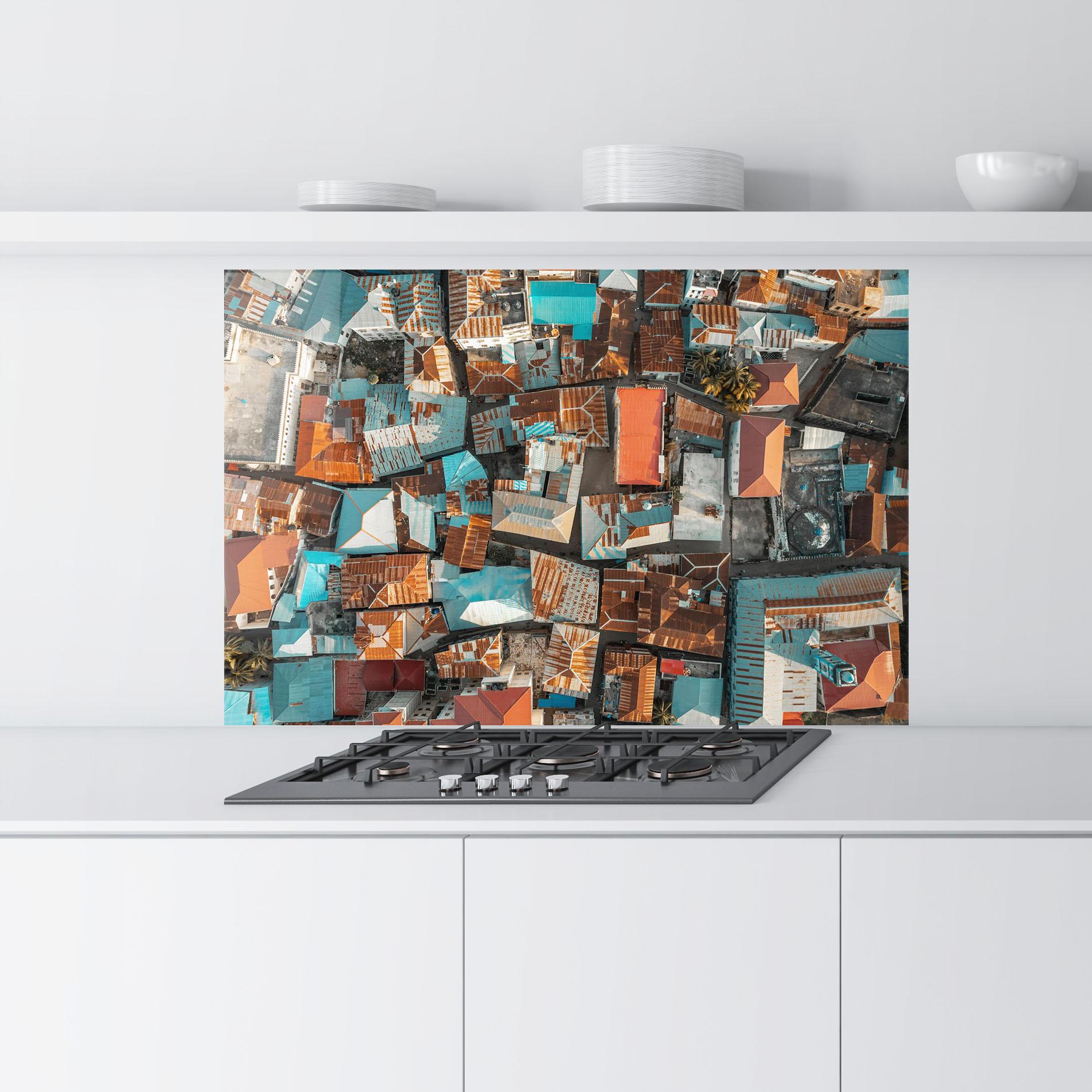 Konyhai üveg hátfal Island Tanzania mockup 9