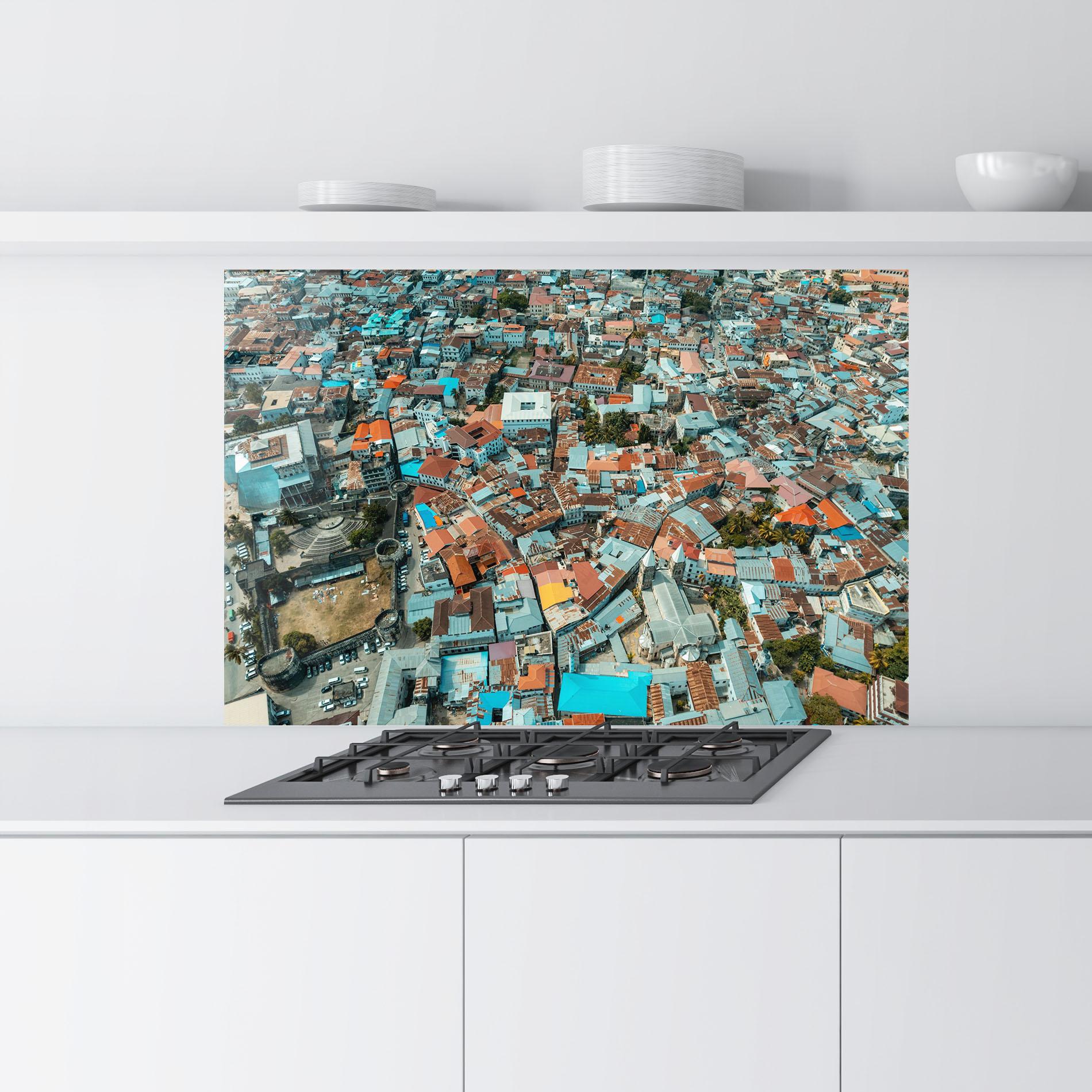 Konyhai üveg hátfal Island View Tanzania mockup 9