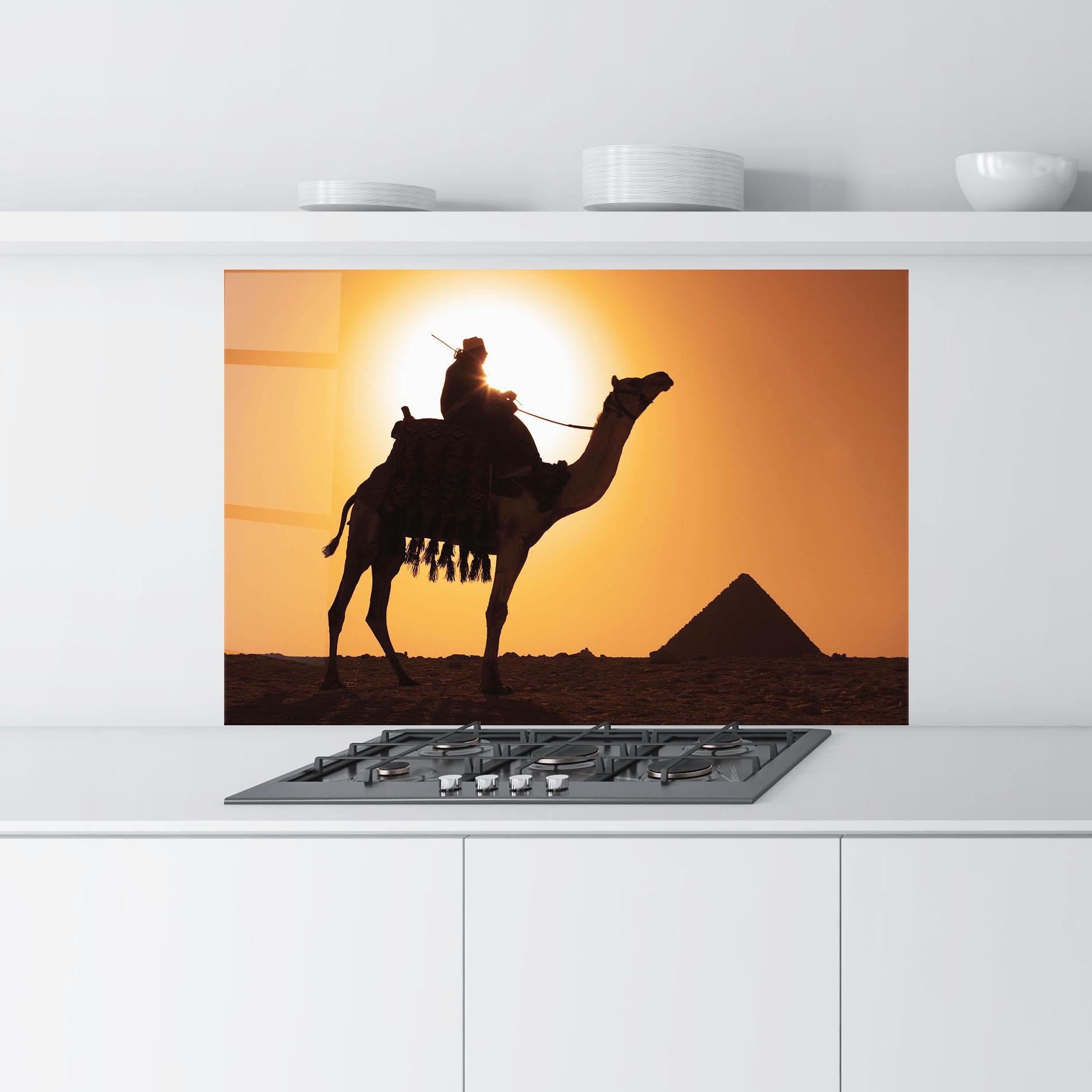 Konyhai üveg hátfal Pyramids Sunset mockup 9