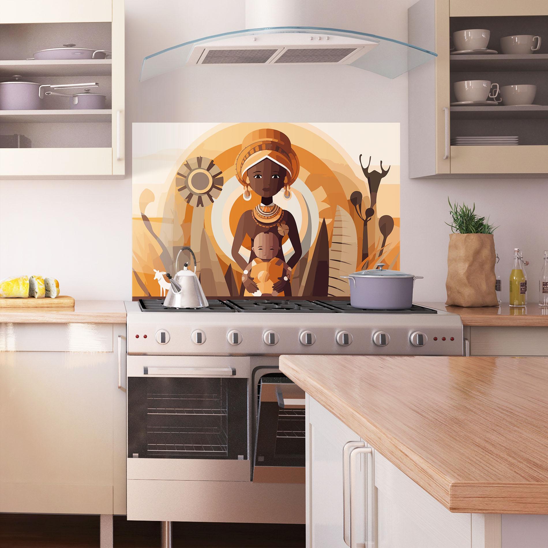 Konyhai üveg hátfal African Baby mockup 1