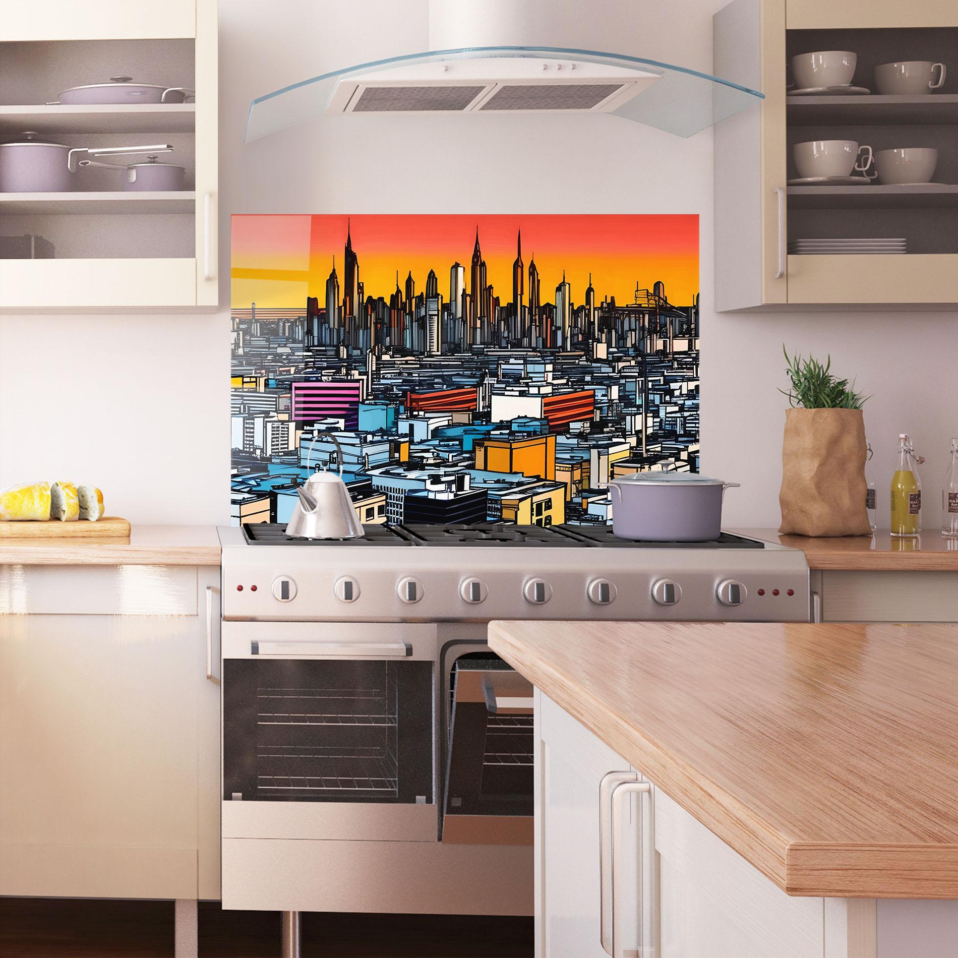 Konyhai üveg hátfal African Skyline mockup 1