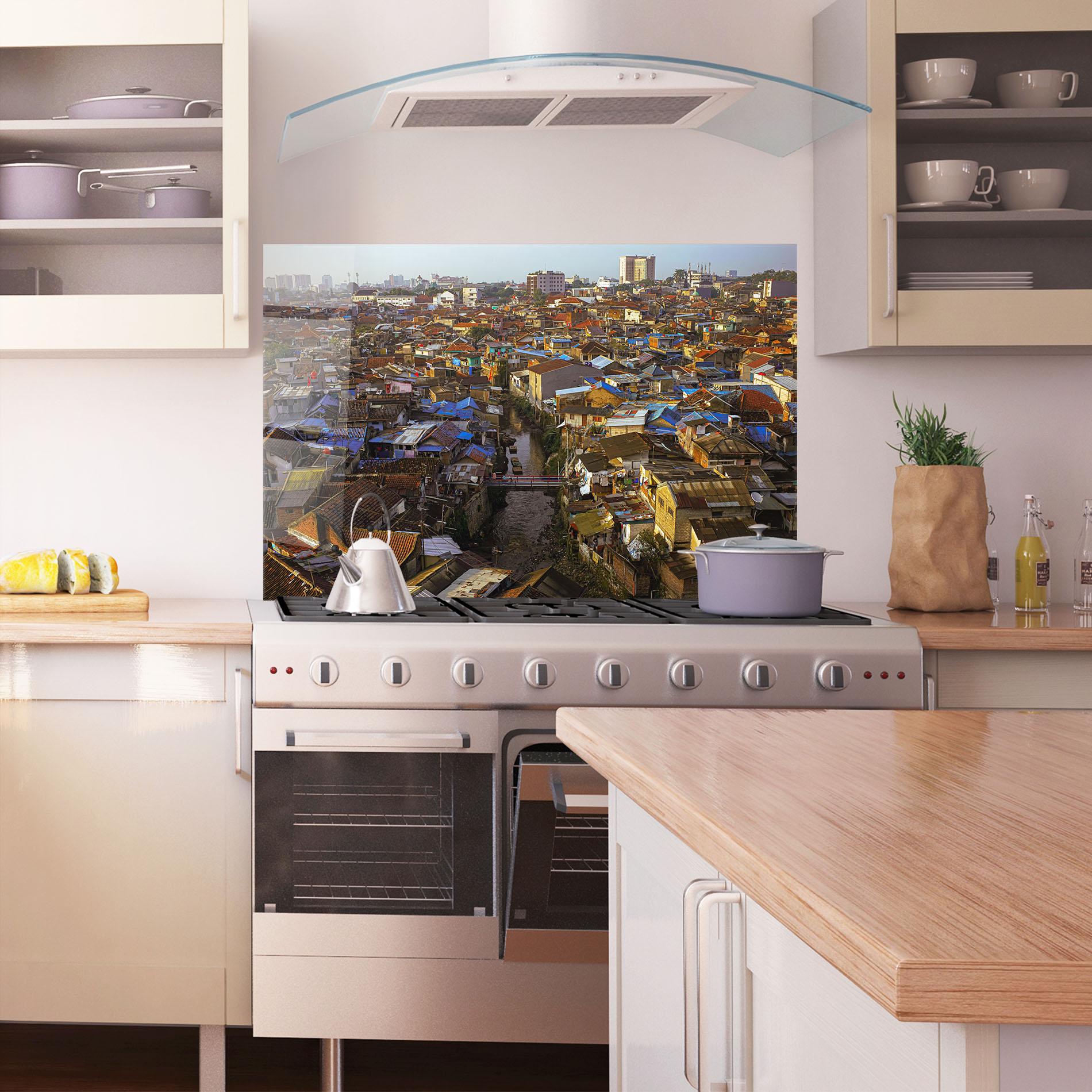 Konyhai üveg hátfal Bandung Golden Hour mockup 1