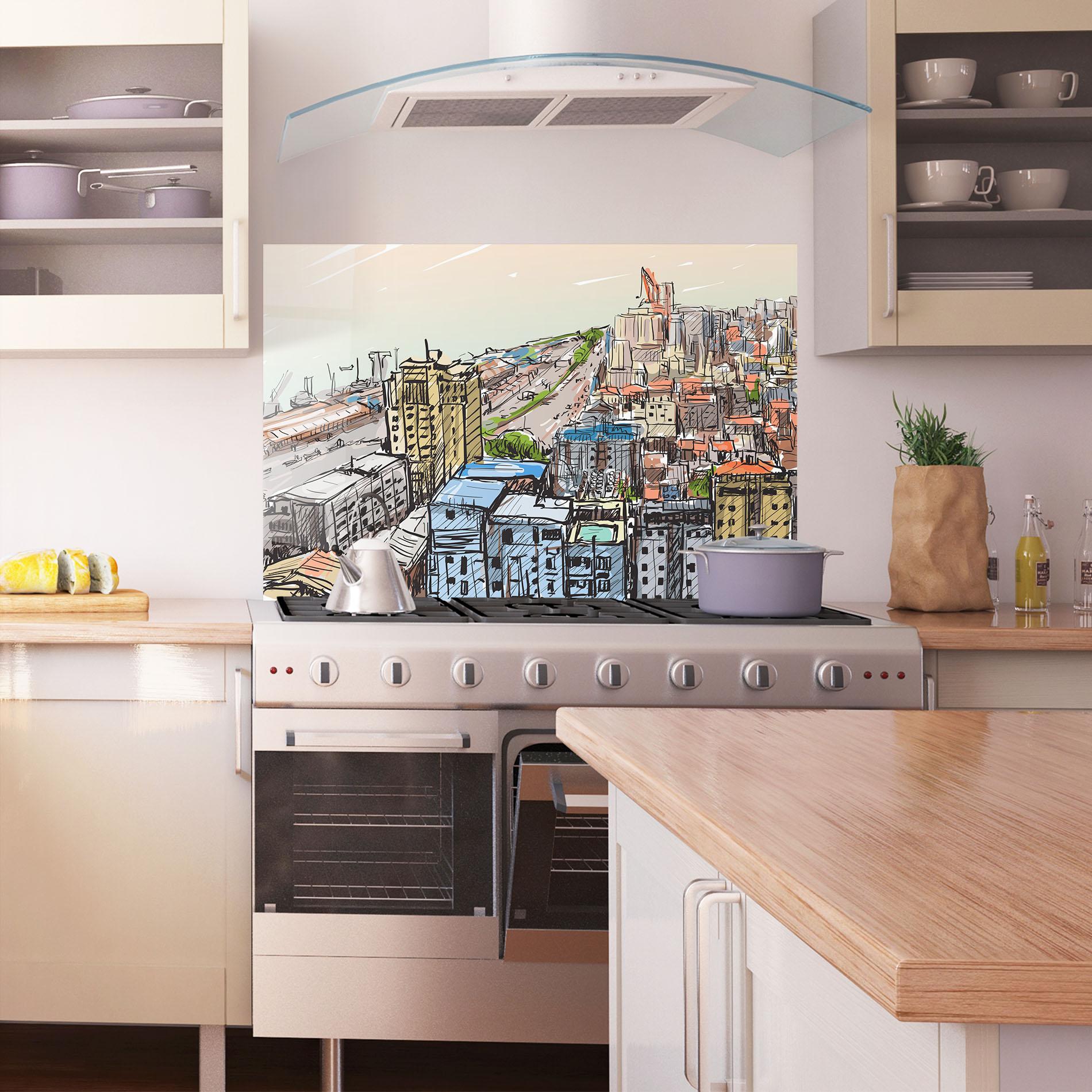 Konyhai üveg hátfal Big African City mockup 1