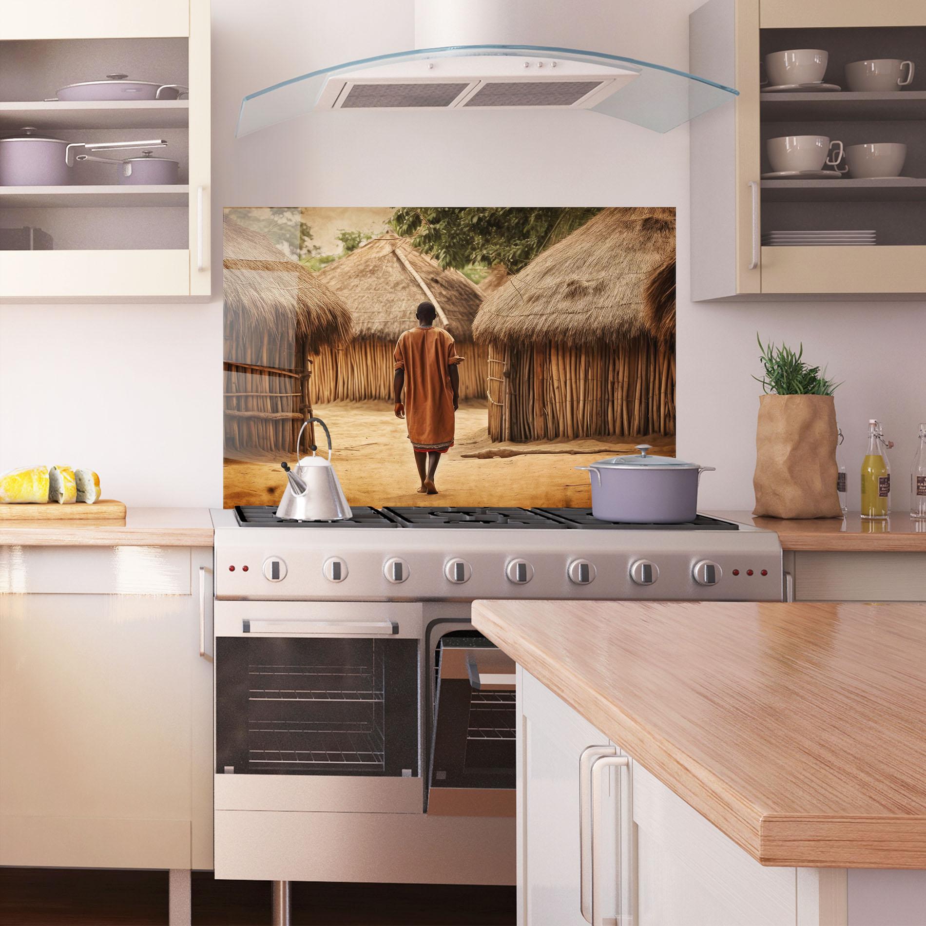 Konyhai üveg hátfal Native Strong Man mockup 1