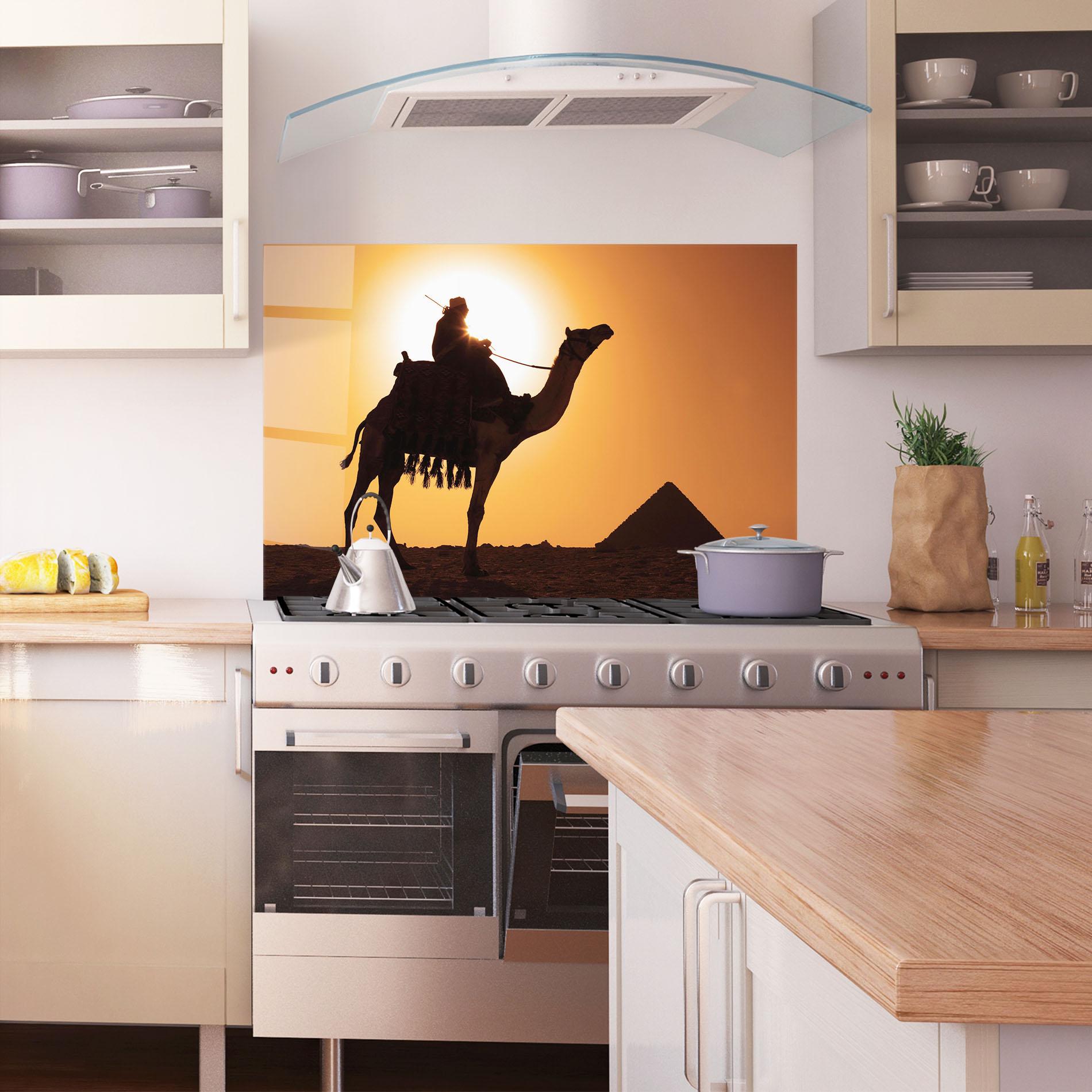 Konyhai üveg hátfal Pyramids Sunset mockup 1