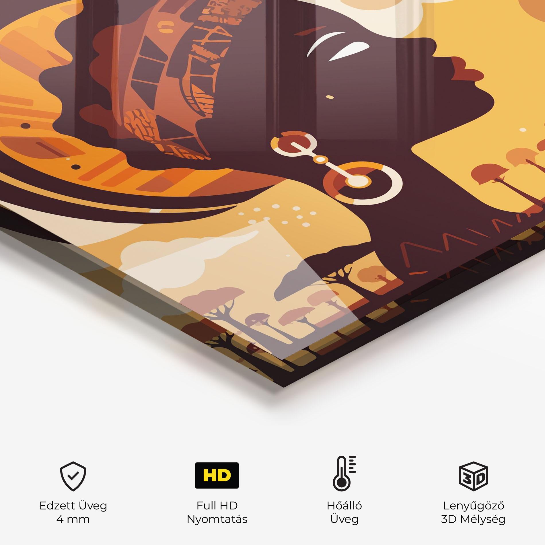 Konyhai üveg hátfal African Art mockup 2