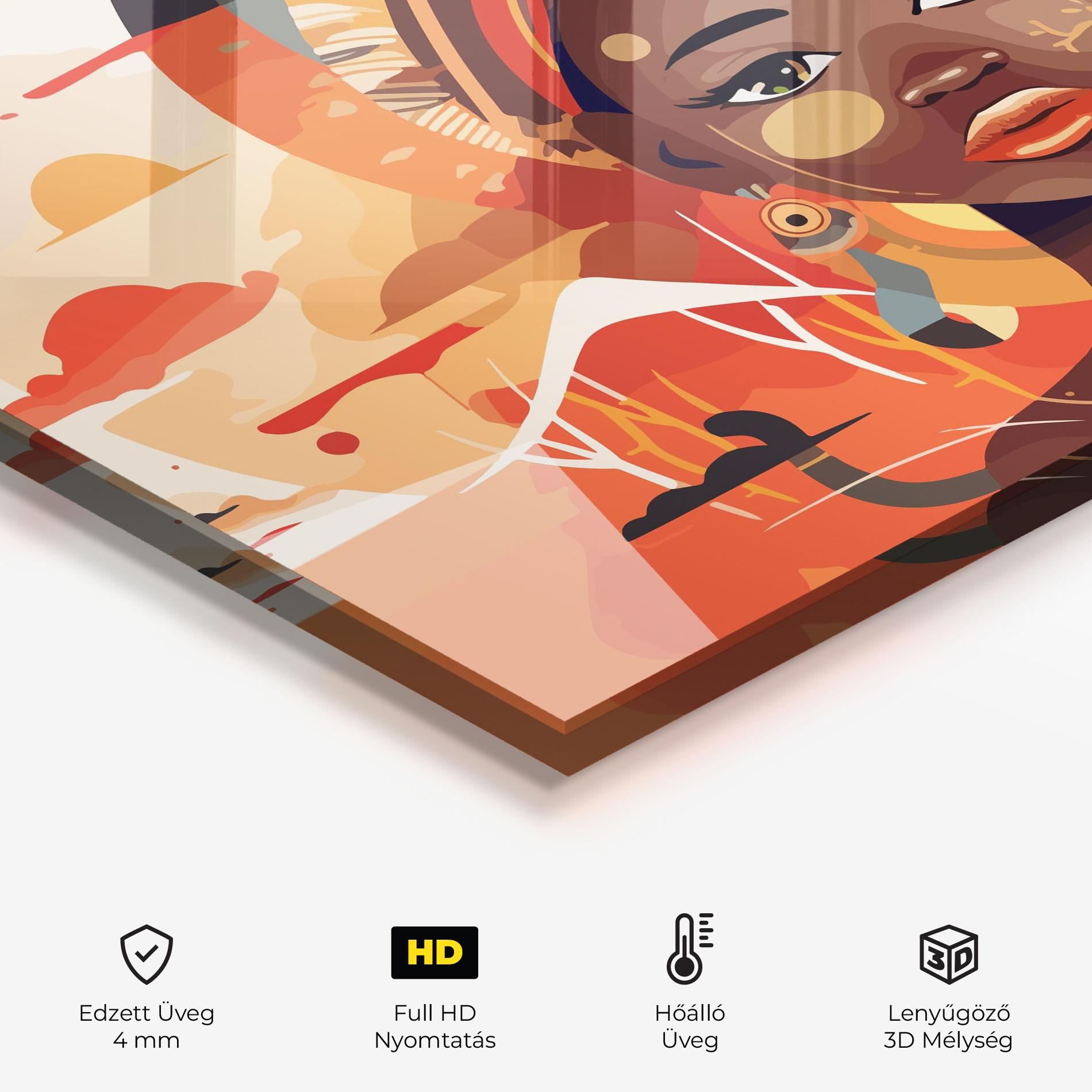 Konyhai üveg hátfal African Child Art mockup 2