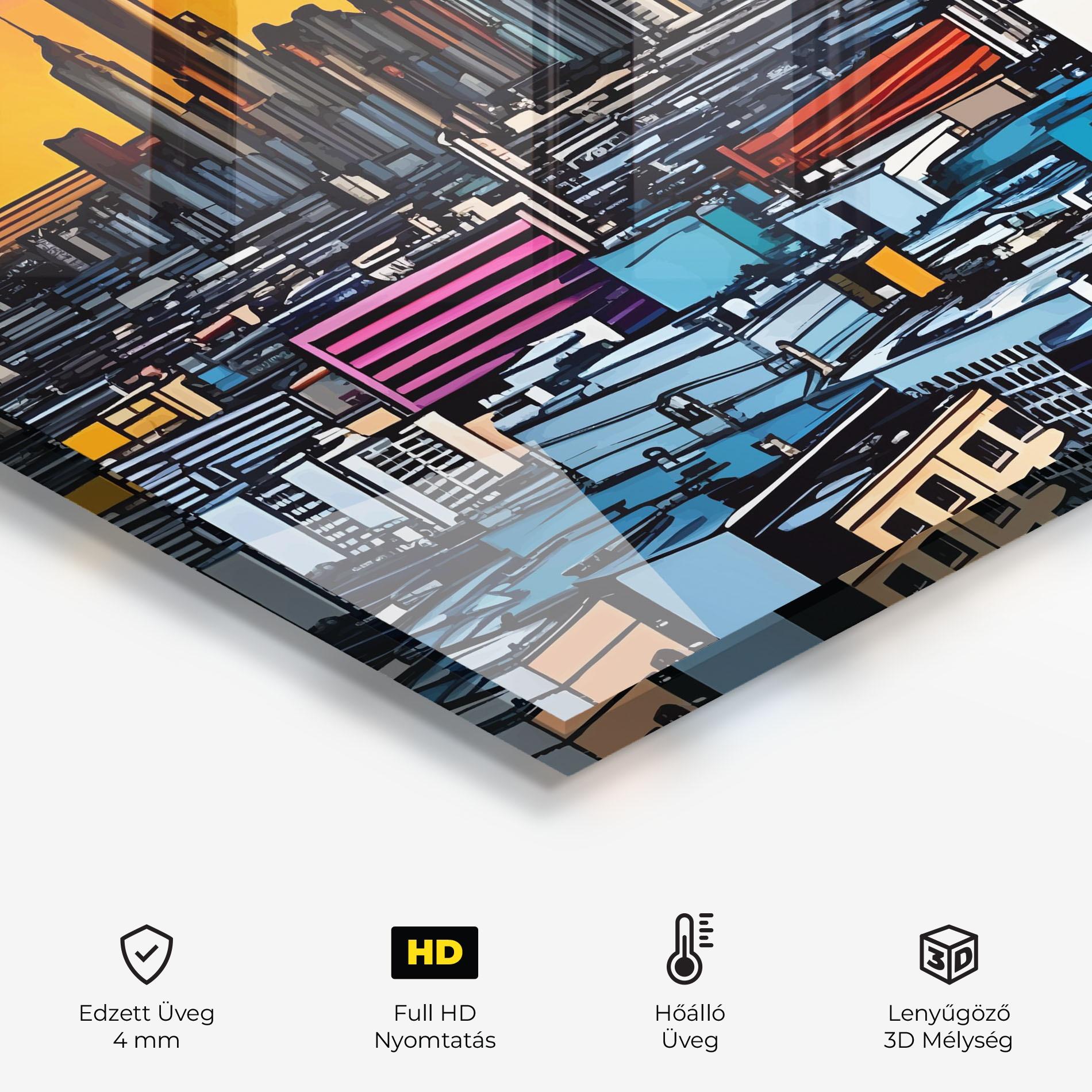 Konyhai üveg hátfal African Skyline mockup 2