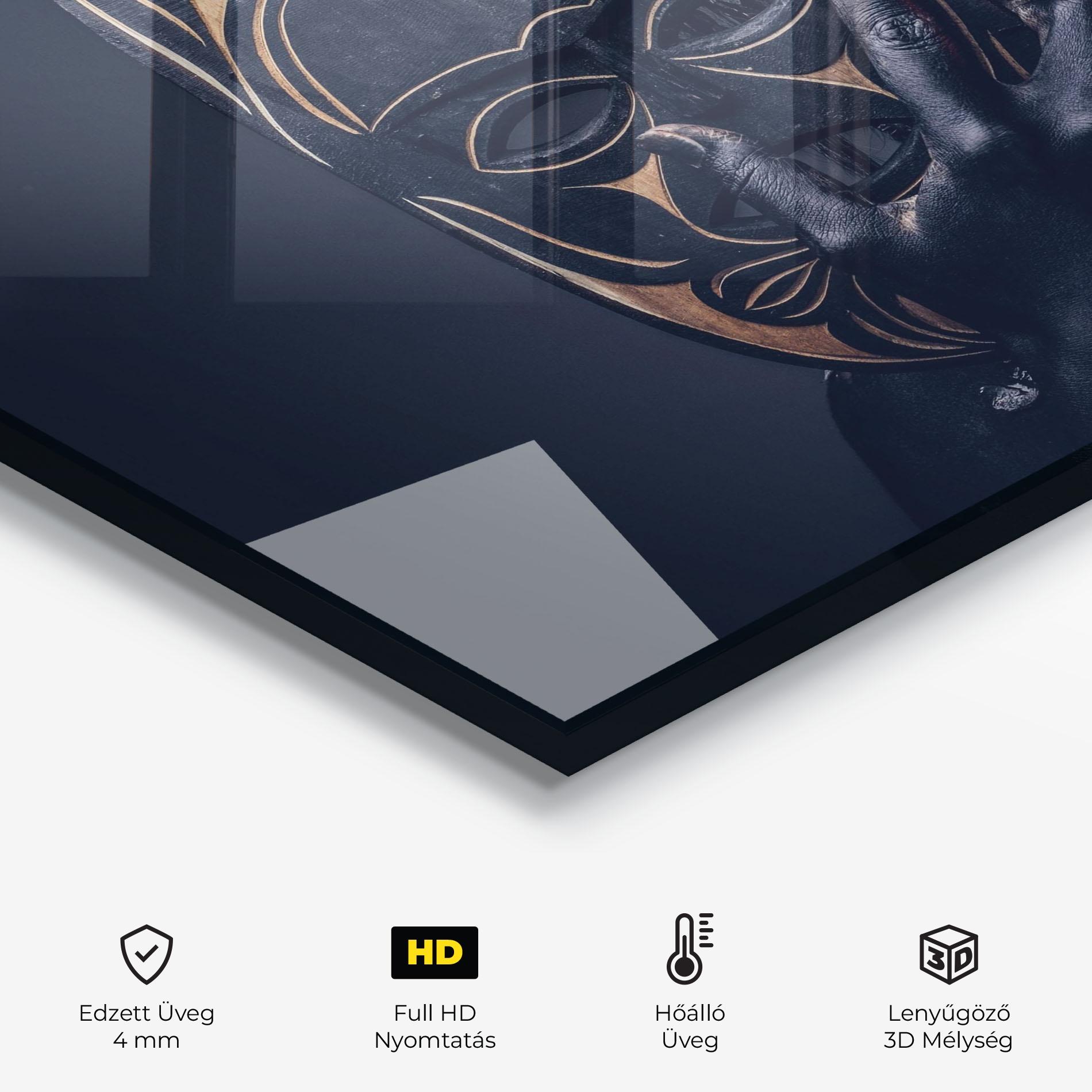 Konyhai üveg hátfal African Tribe Costume mockup 2