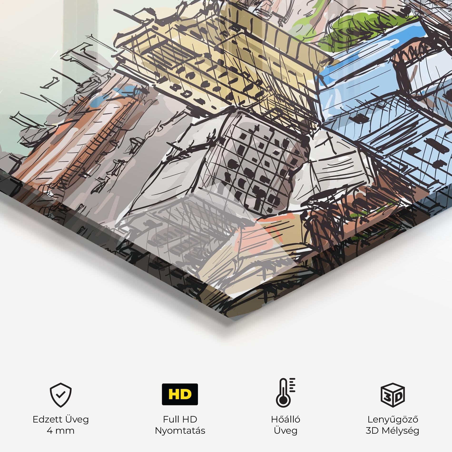 Konyhai üveg hátfal Big African City mockup 2