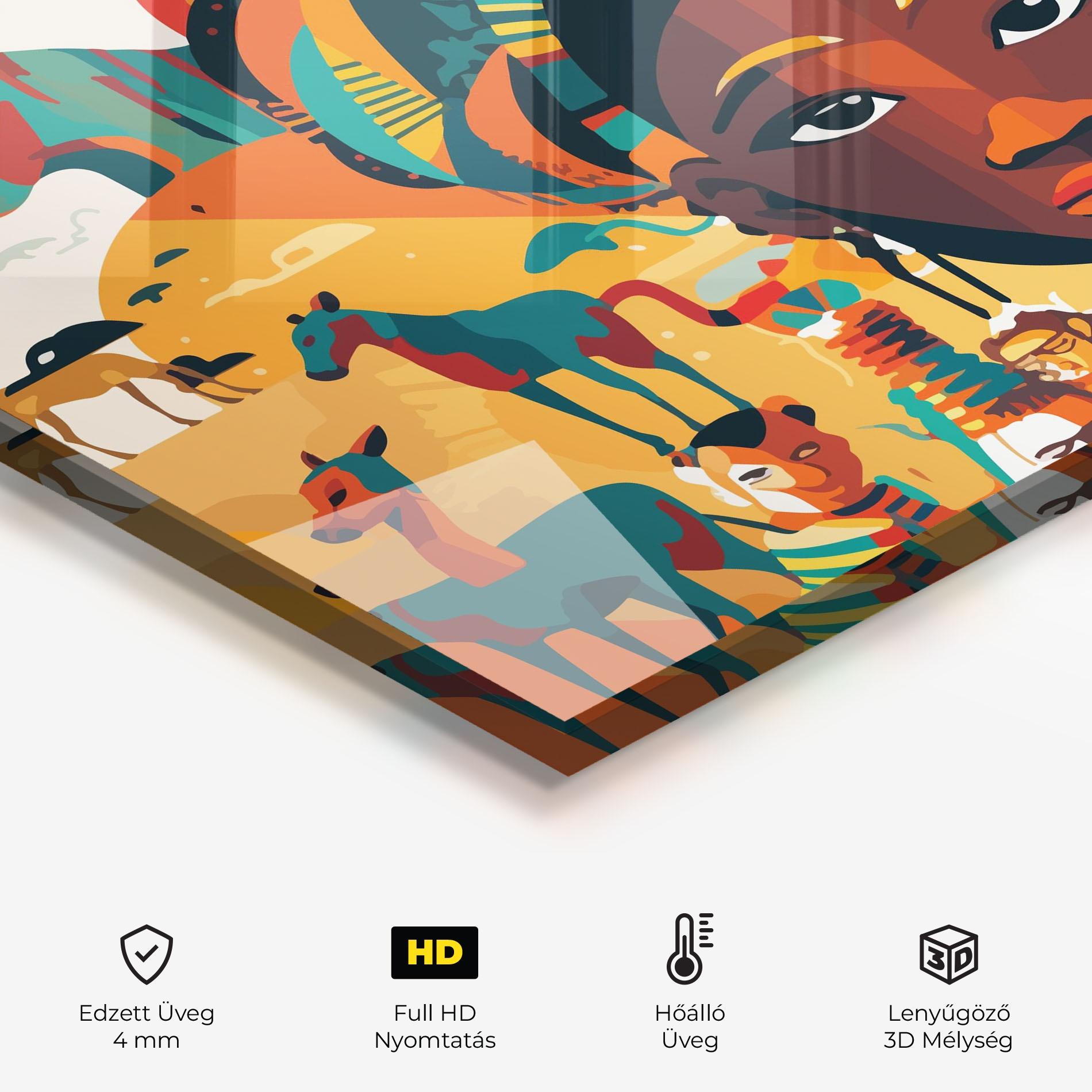 Konyhai üveg hátfal Child Africa Art mockup 2