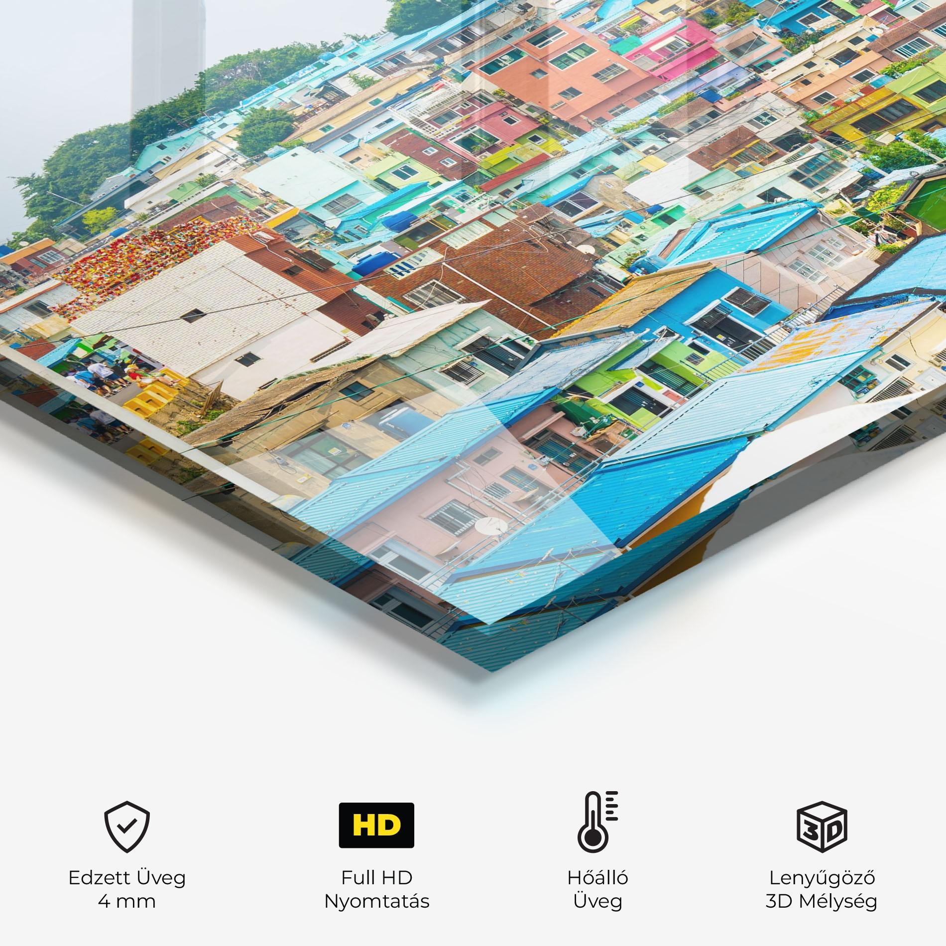 Konyhai üveg hátfal Gamcheon Culture mockup 2