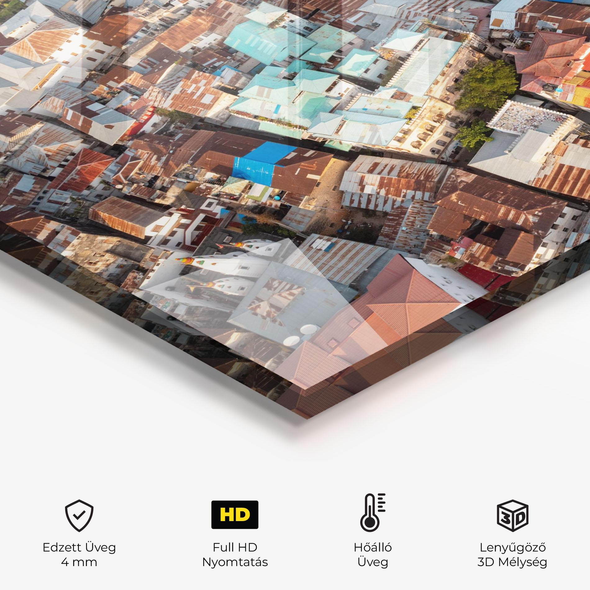 Konyhai üveg hátfal Island Tanzania Buildings mockup 2