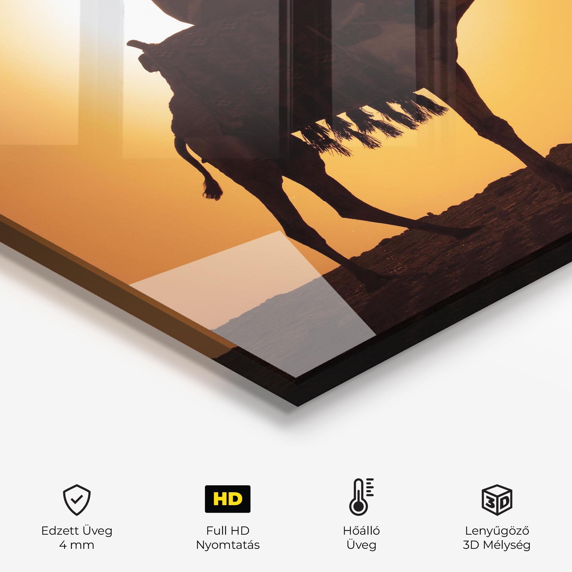 Konyhai üveg hátfal Pyramids Sunset mockup 2