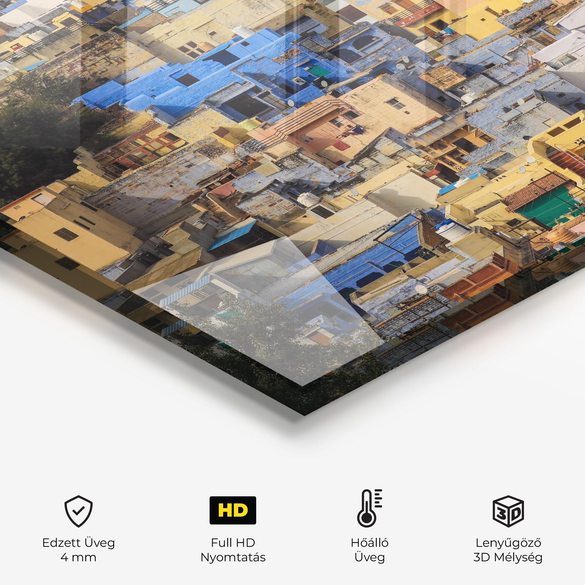 Konyhai üveg hátfal Rajasthan View India mockup 2