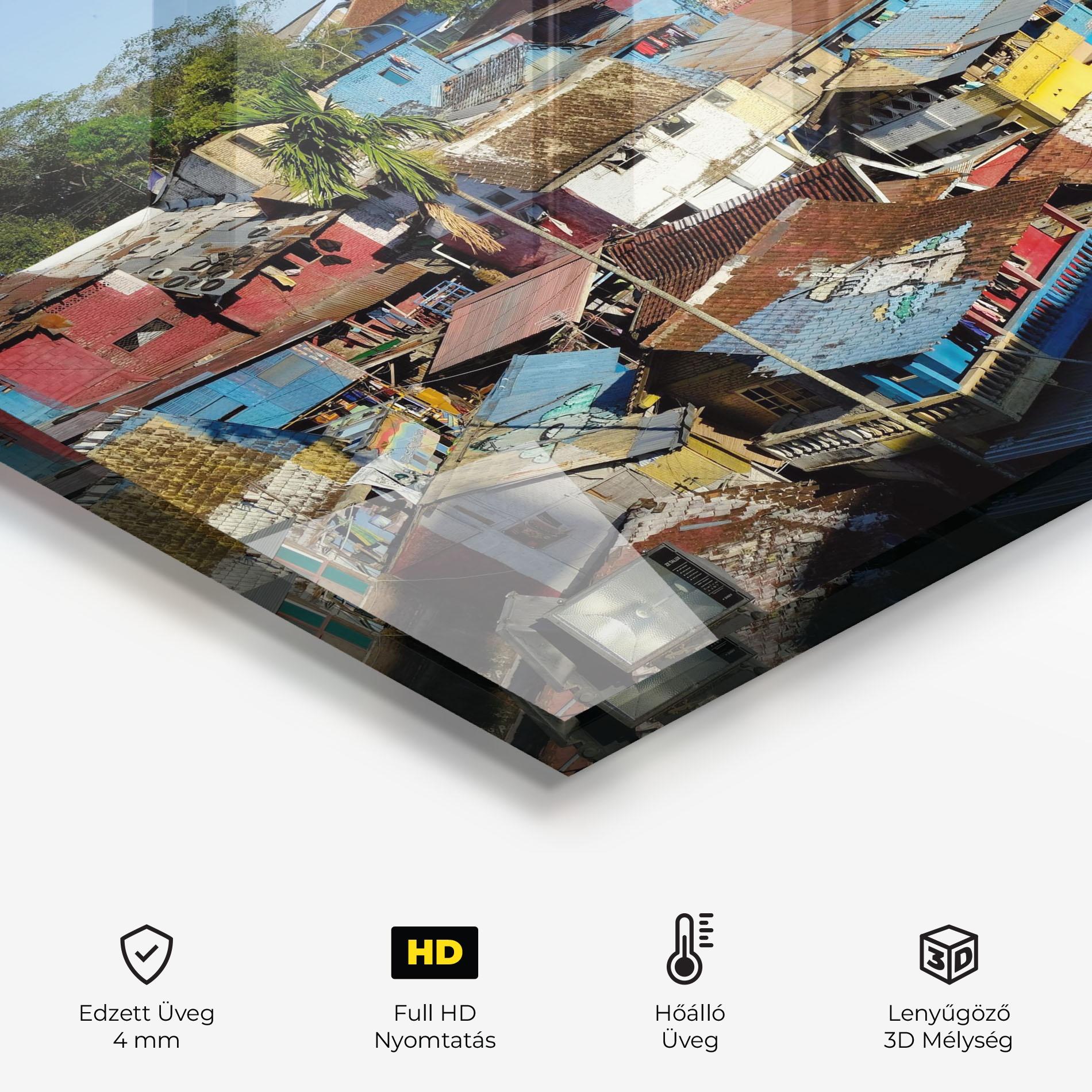 Konyhai üveg hátfal Slum Building mockup 2