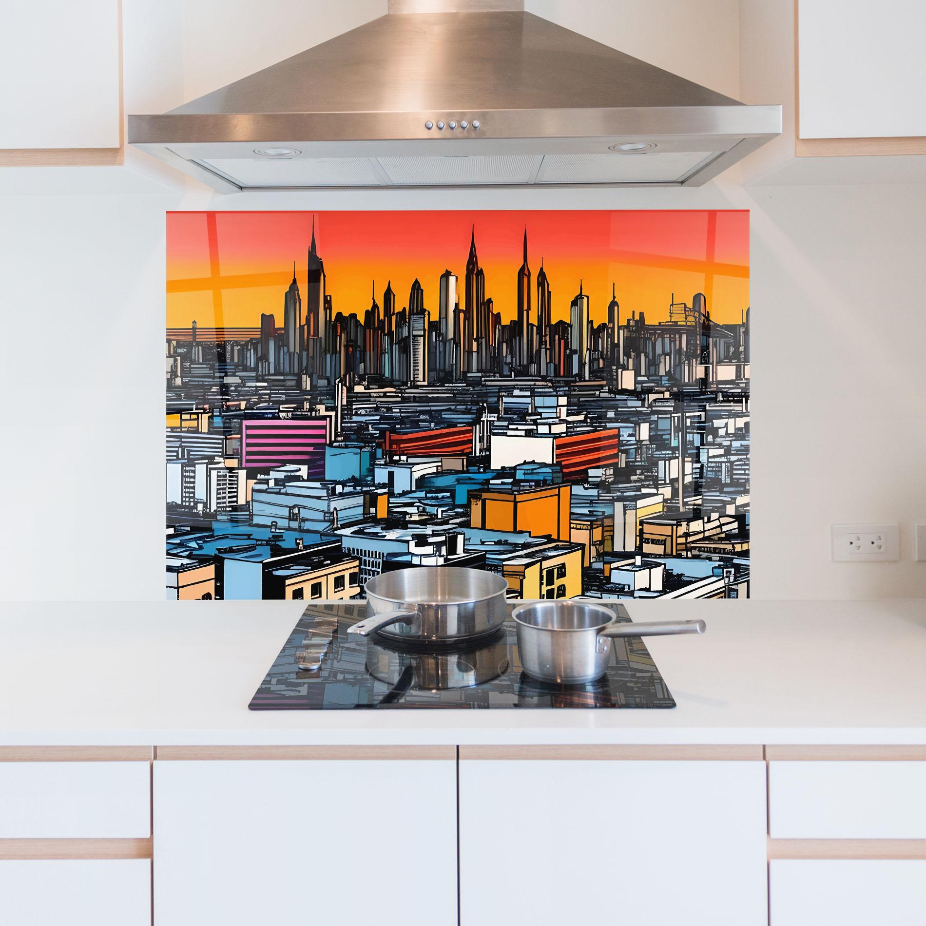 Konyhai üveg hátfal African Skyline mockup 5