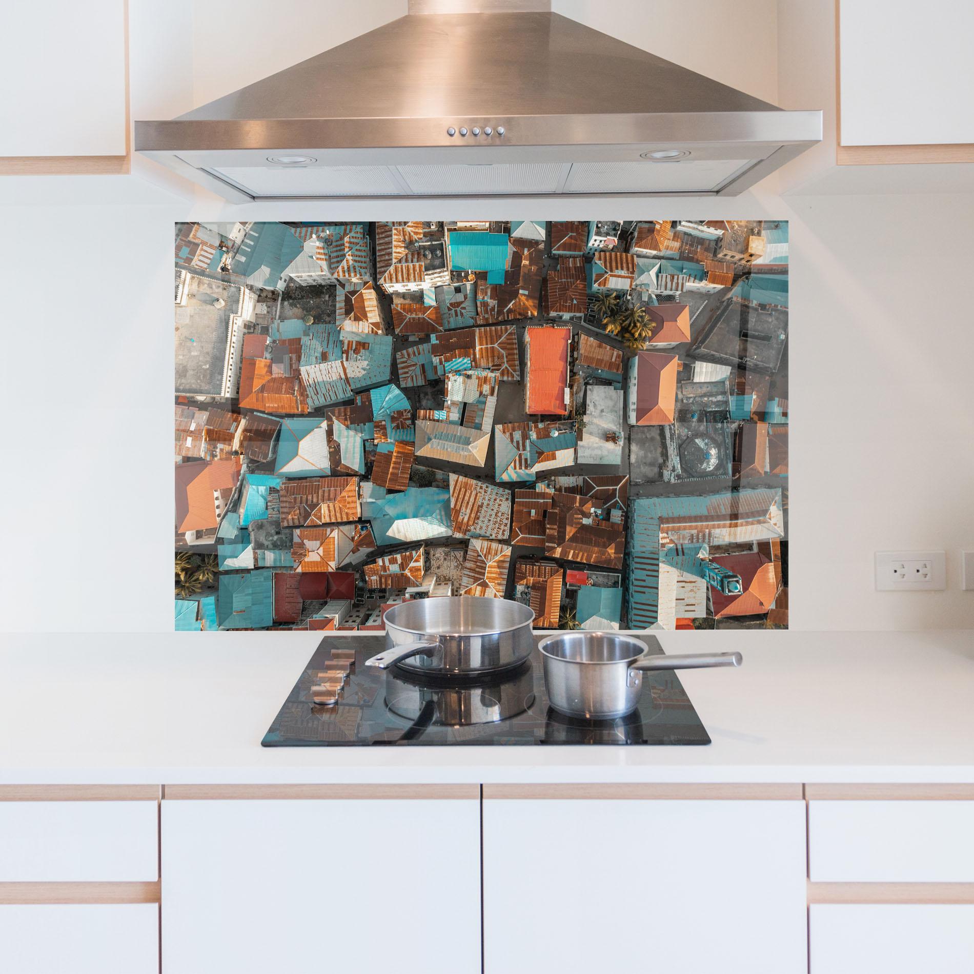 Konyhai üveg hátfal Island Tanzania mockup 5