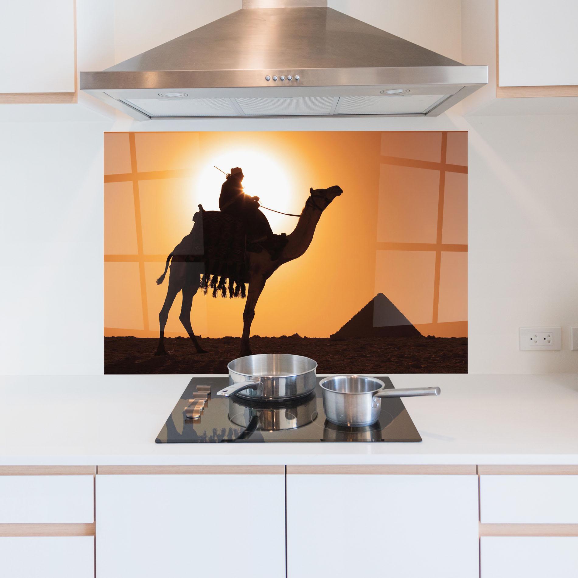 Konyhai üveg hátfal Pyramids Sunset mockup 5