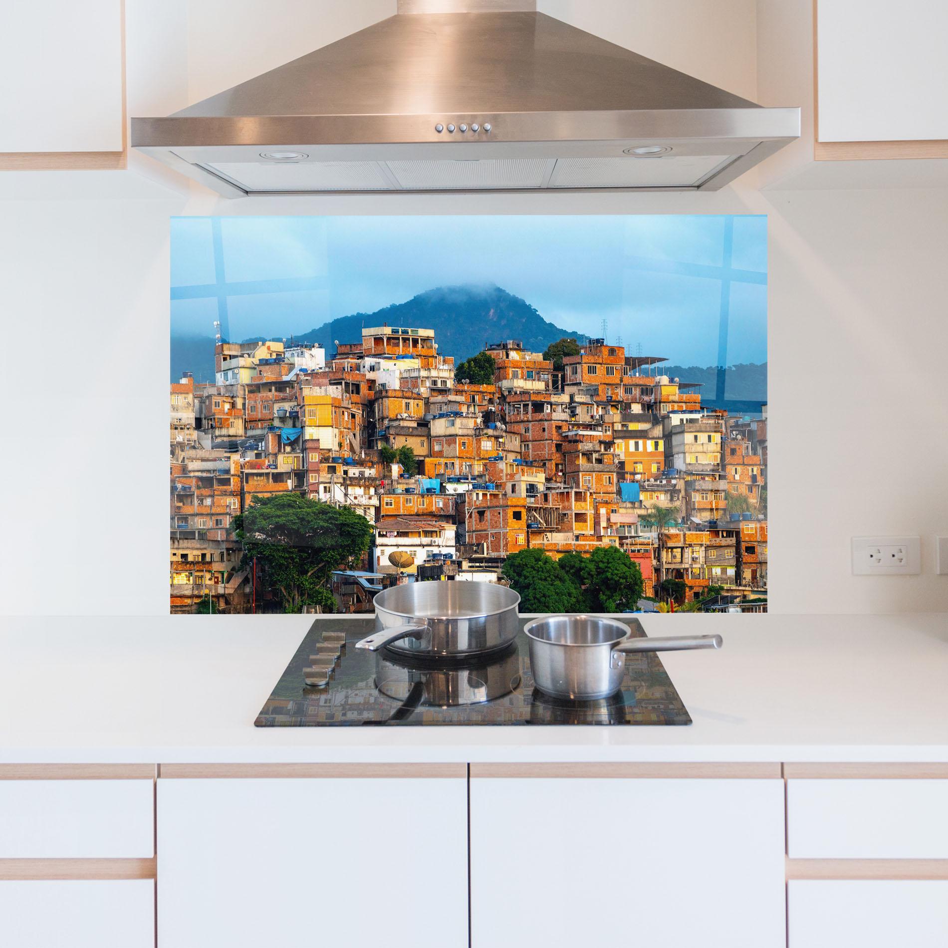 Konyhai üveg hátfal Sunset Brazil mockup 5