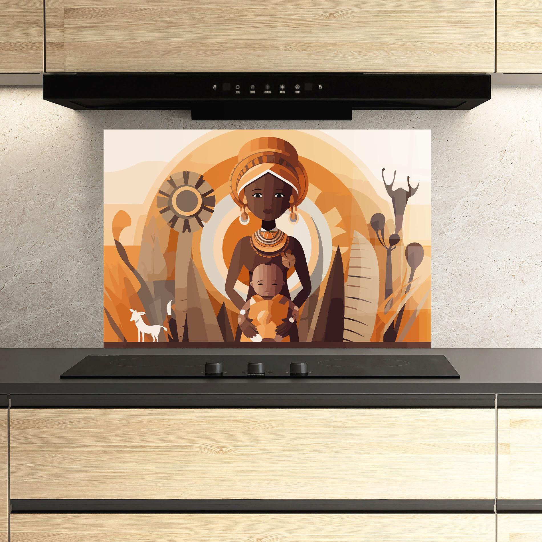 Konyhai üveg hátfal African Baby mockup 3