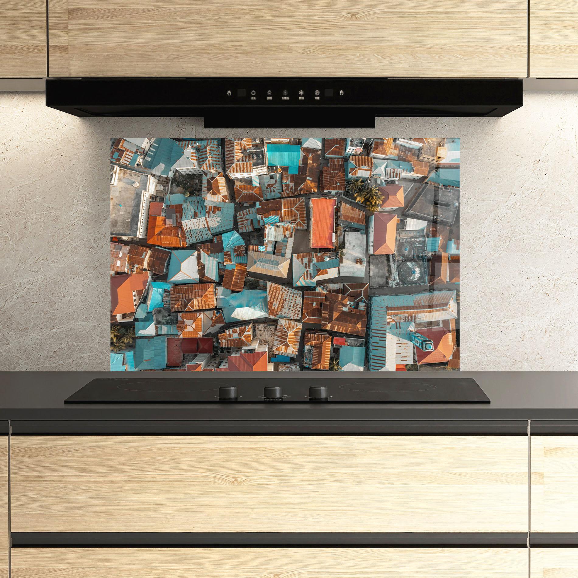 Konyhai üveg hátfal Island Tanzania mockup 3