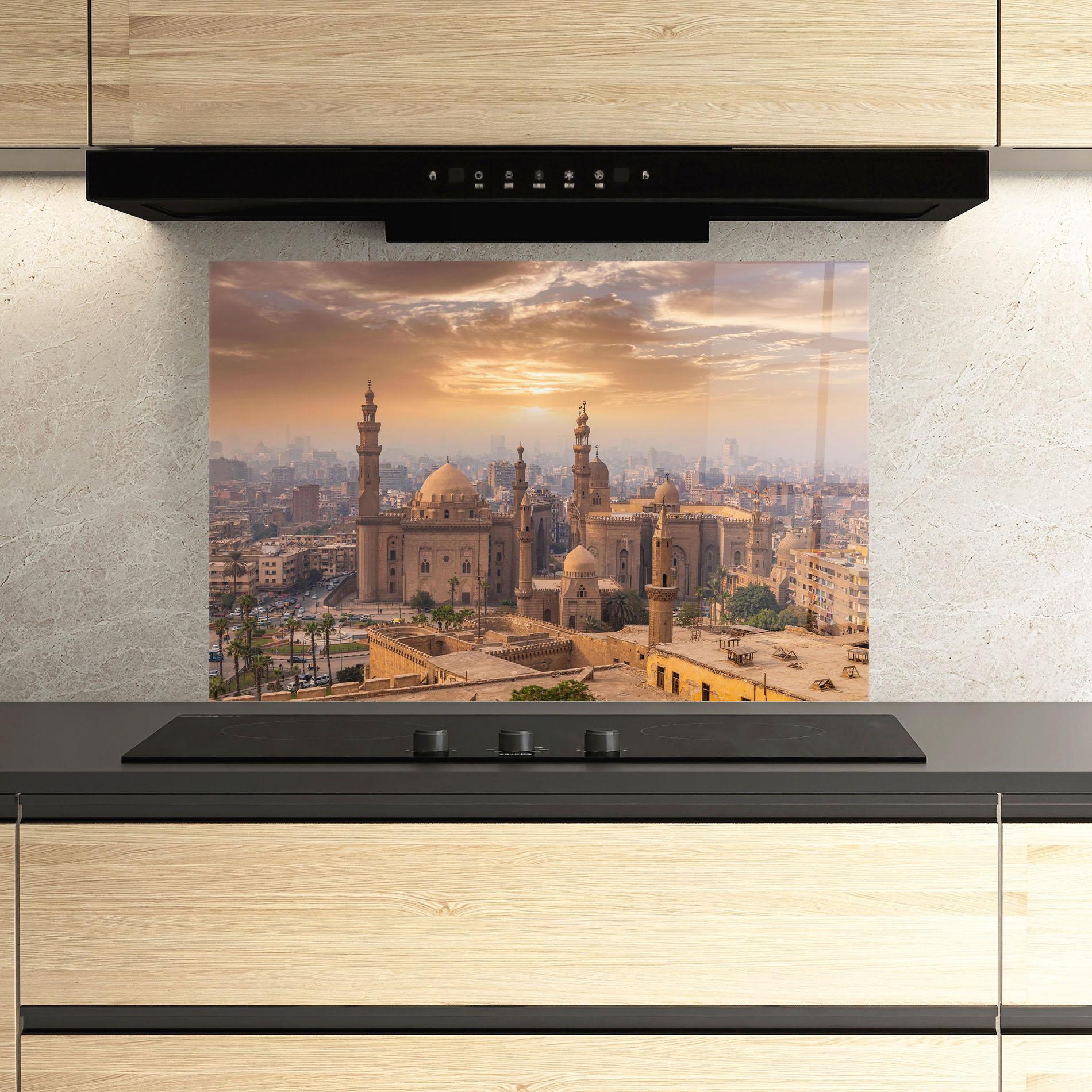 Konyhai üveg hátfal Mosque Madrasa View mockup 3